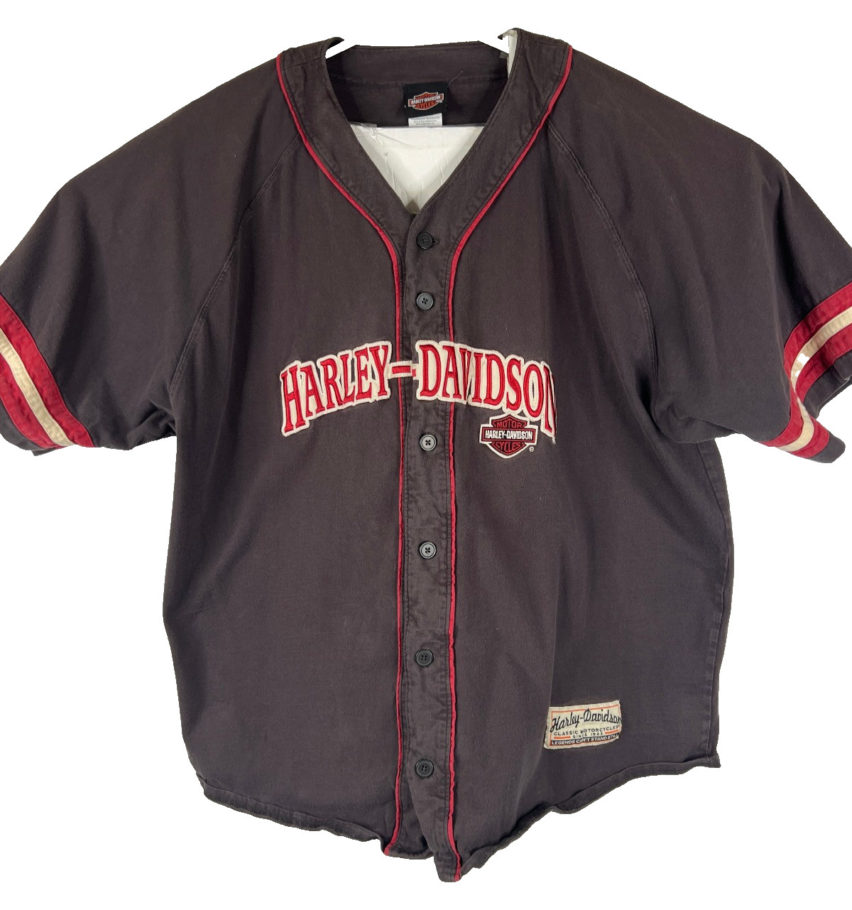 Vintage Harley Davidson Baseball Jersey Style Shirt Men’s Size XL Carson City NV