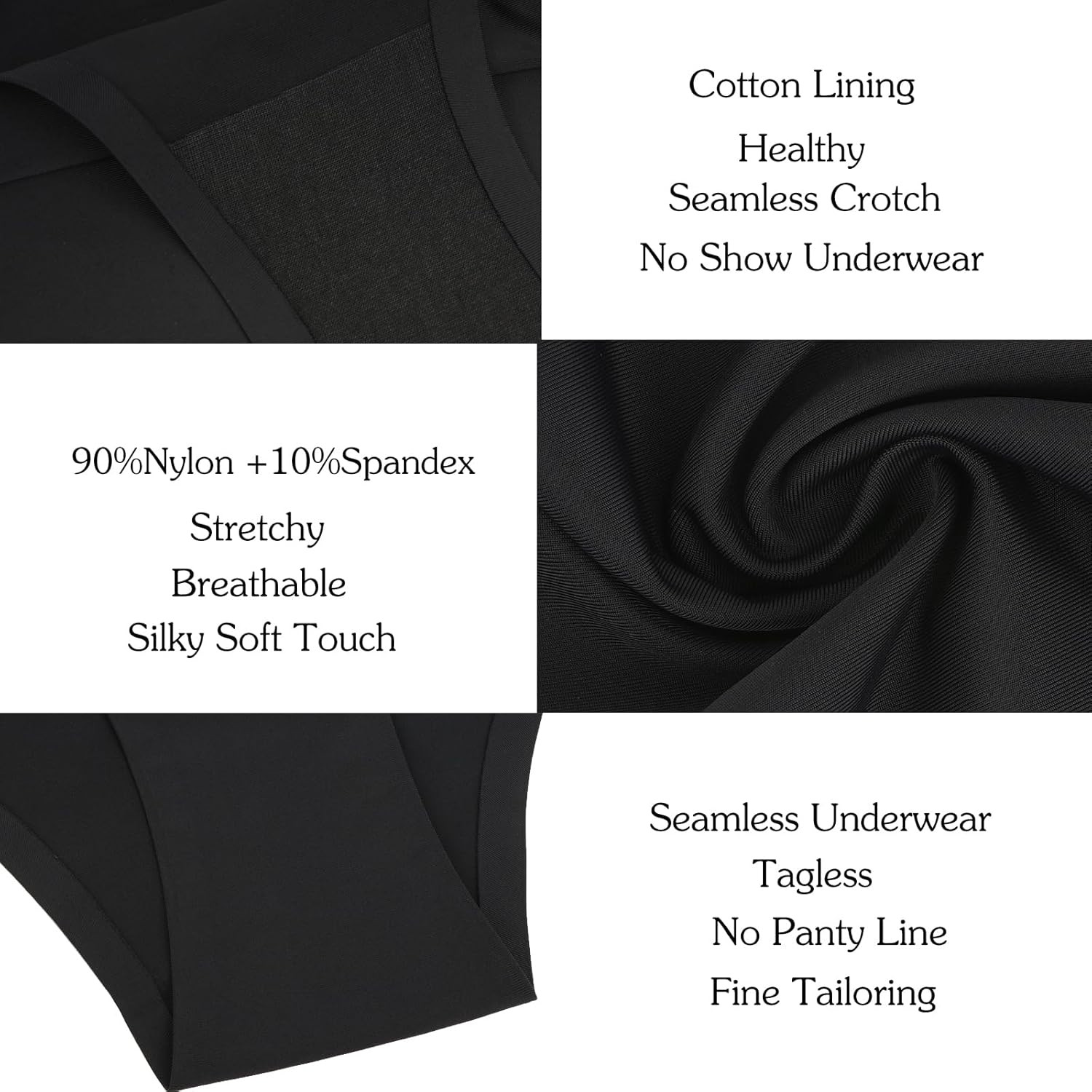 Seamless Underwear for Women No Show Panties Invisibles Briefs Soft Stretch Biki