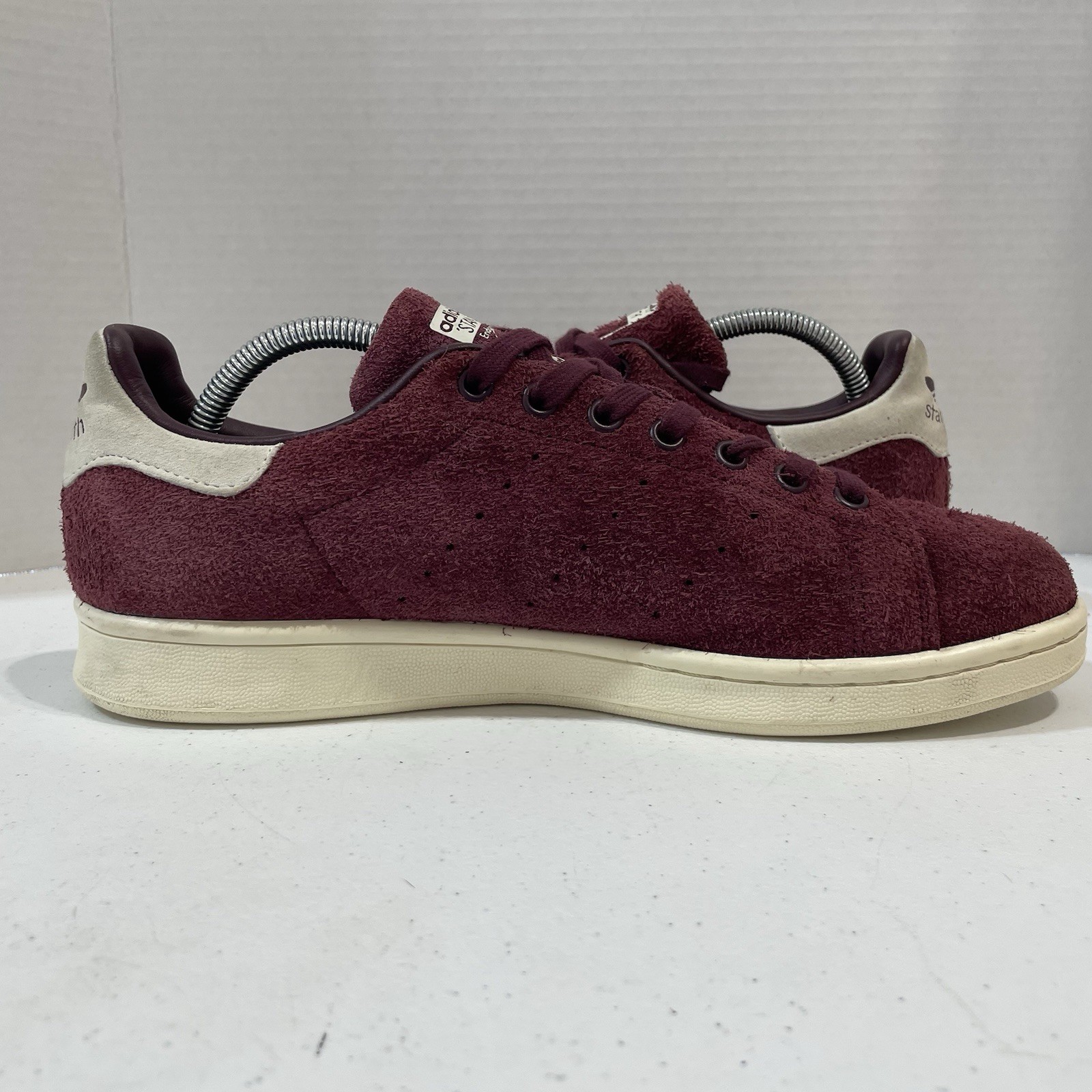 adidas Originals Mens 9.5 Stan Smith Maroon Shaggy Suede 2016 S82247 Tennis Shoe