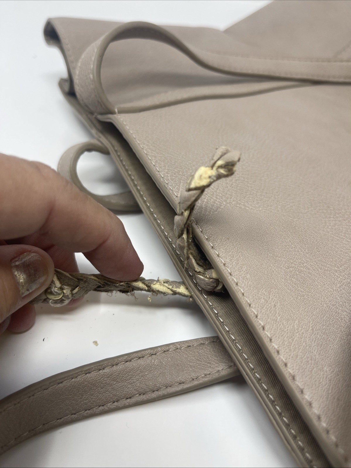 Big Buddha Tote Bag Purse Handbag Beige Tassel Large WhipStitch Boho
