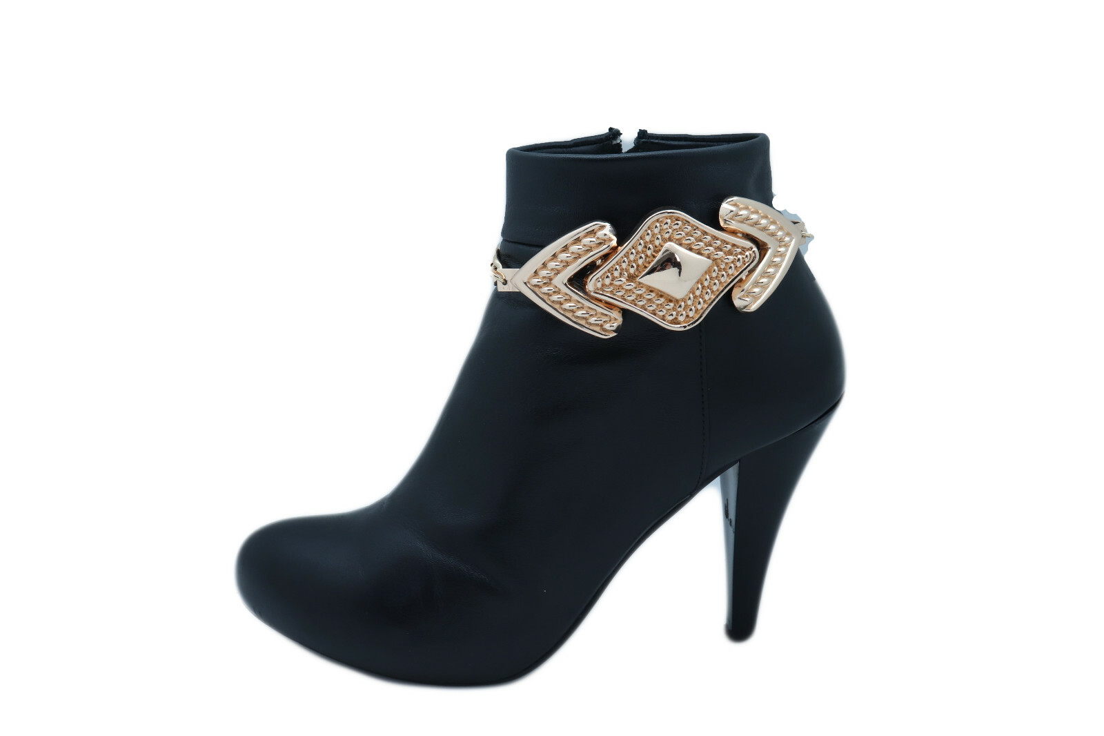Women Gold Color Metal Chain Boot Bracelet Western Shoe Anklet Arrow Bling Charm