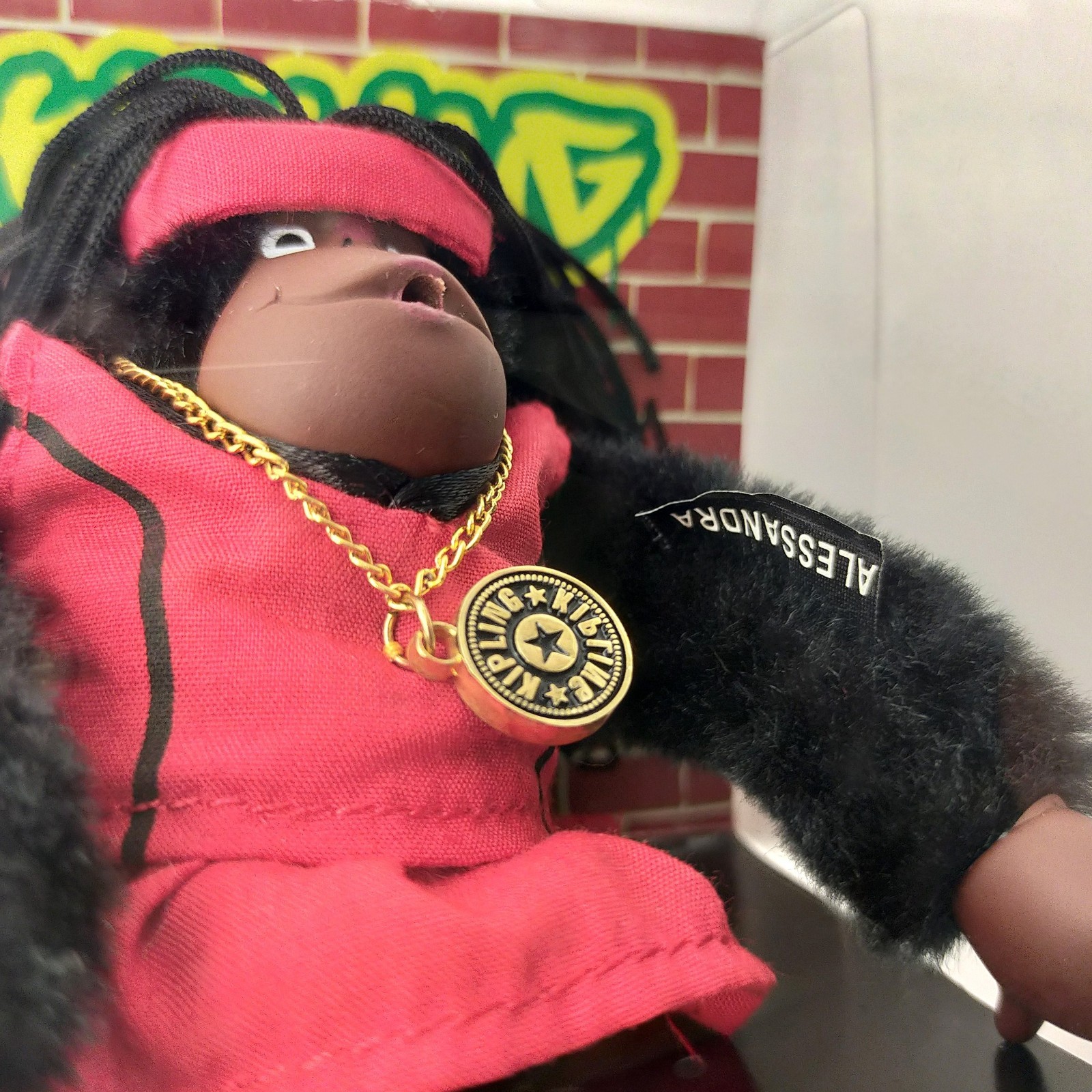 Kipling Monkey Keychain Hip Hop Girl Rare Collectible
