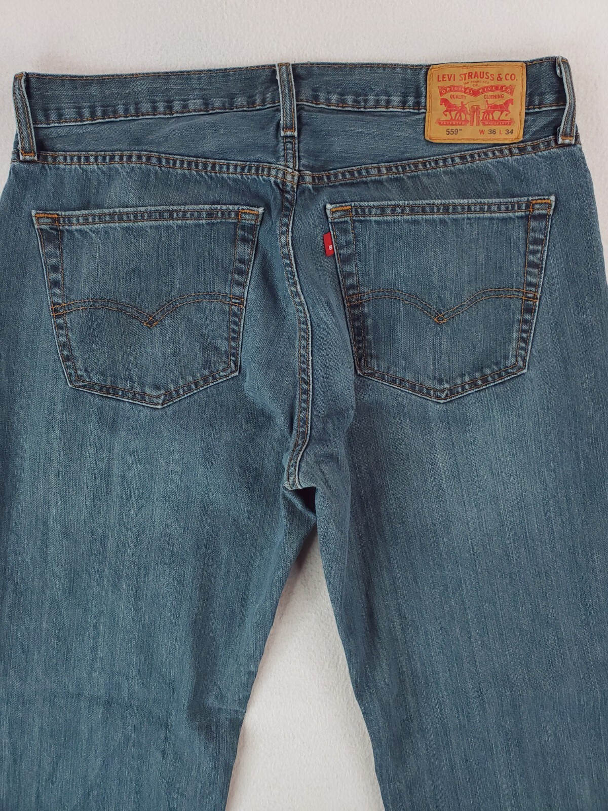 Levis 559 Jeans Mens 36×34 Blue Relaxed Straight Medium Wash Work Pants