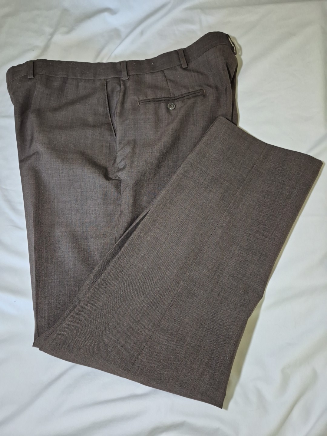 Haggar 38×31 Brown Dress Pants Brown Polyester Worsted Wool Tropical Weight
