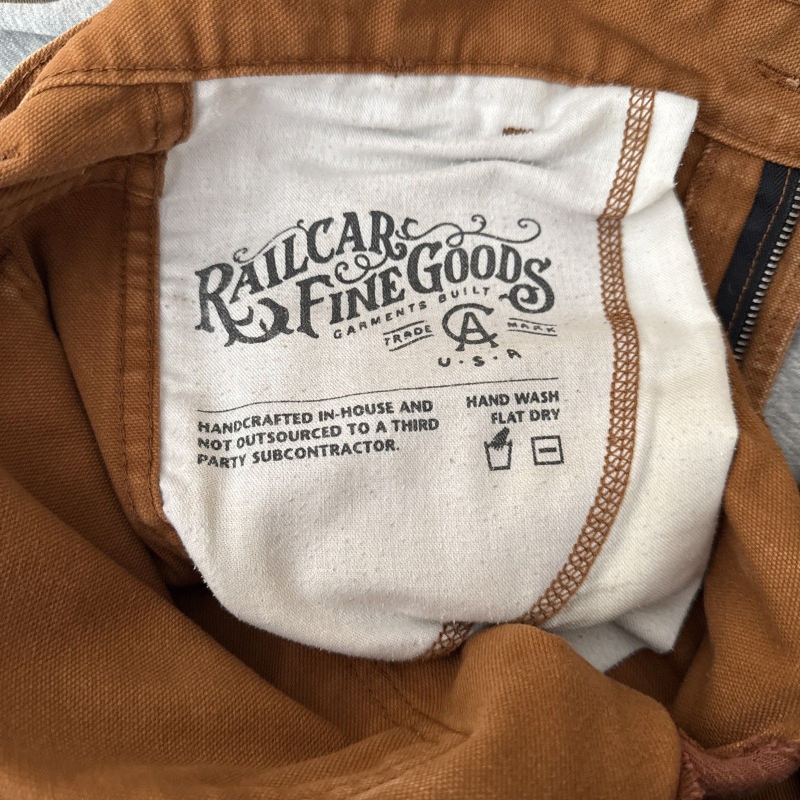 Railcar Fine Goods Brown Trouser Pants Duck Workwear Canvas USA | Men’s 30Wx29L