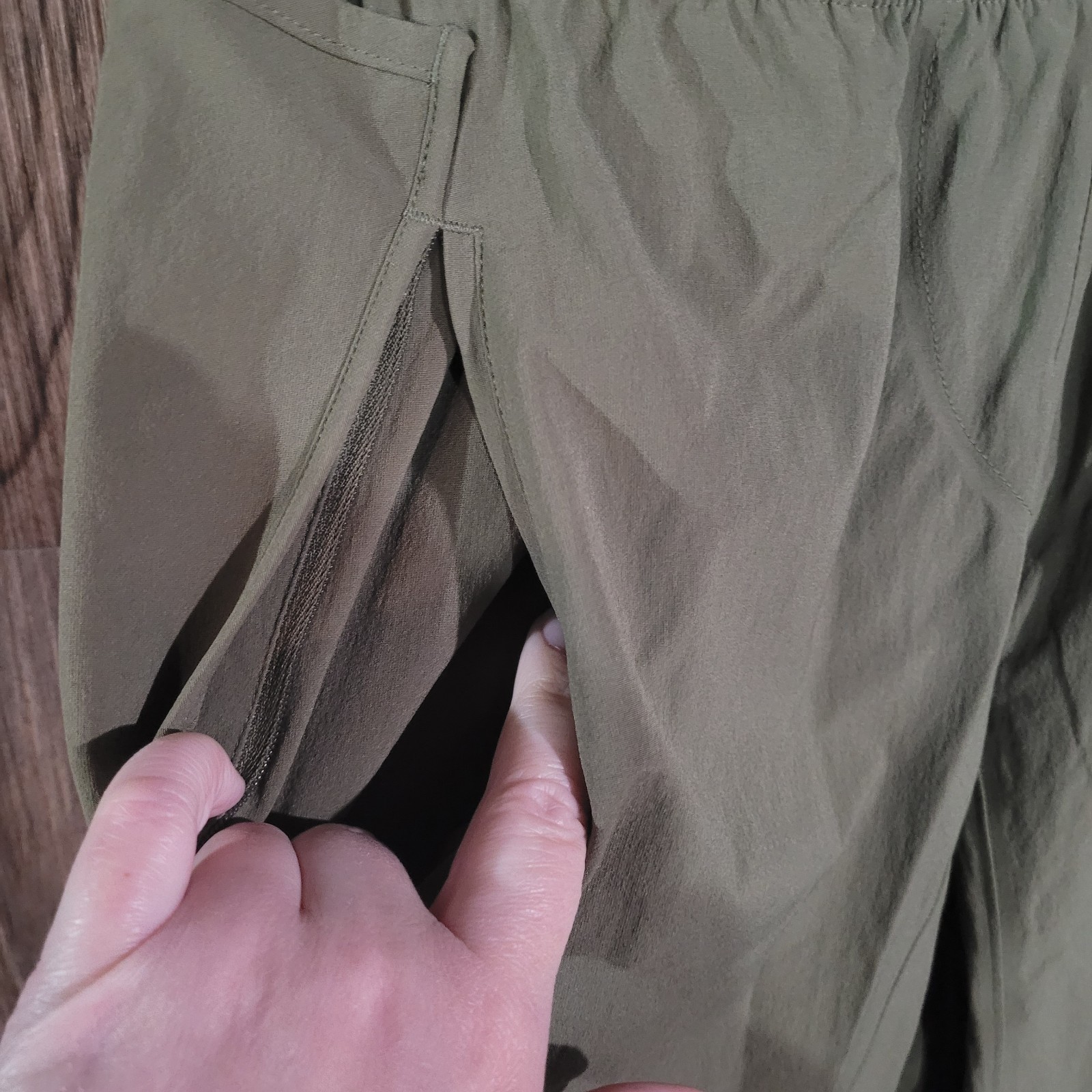 Paskho Utility Hiking Pant Size M x 32 Olive Green Pockets Travel Eco-Friendly