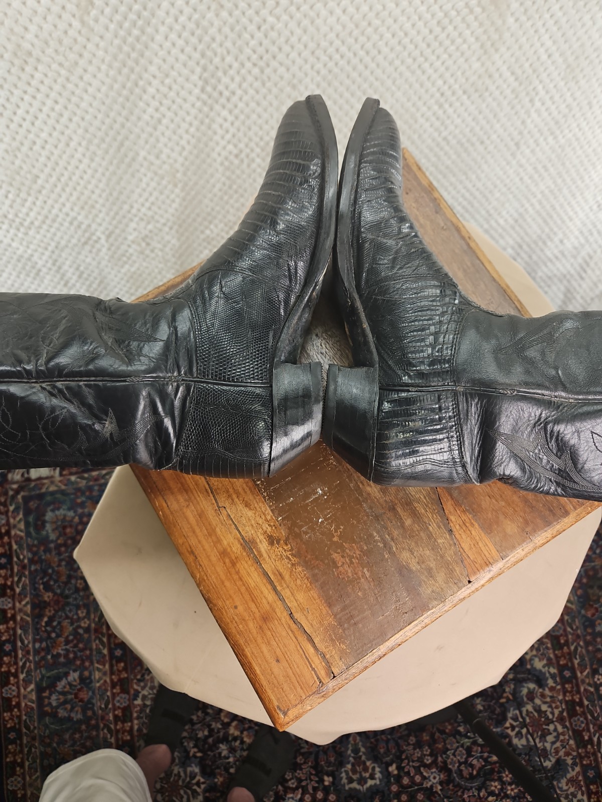 J. CHISHOLM Teju Lizard Handcrafted Leather Cowboy Boots #973 Men 8 C/D Beauties