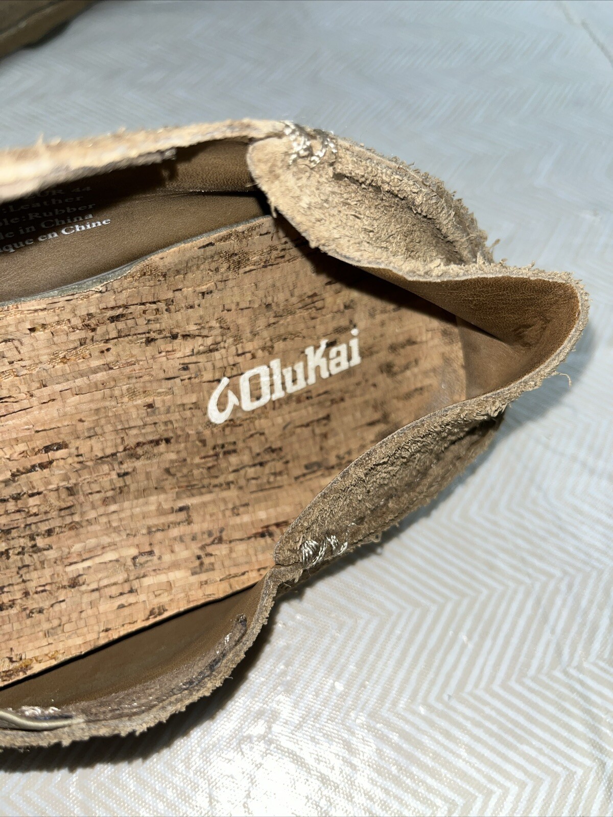 OluKai Mens Moloa Kohana Brown Tan Nubuck Leather Shoes Sz 11 Loafer 10184-1010