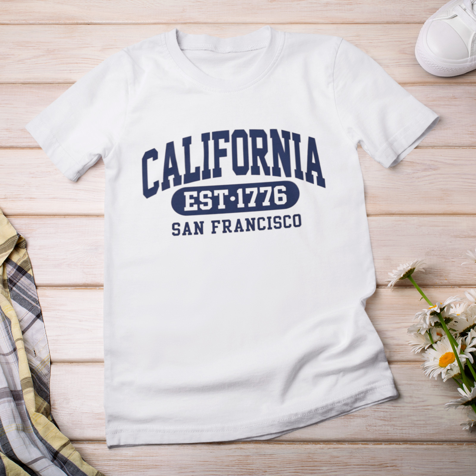California San Francisco T-Shirt | Vintage Varsity EST 1776 Graphic Tee