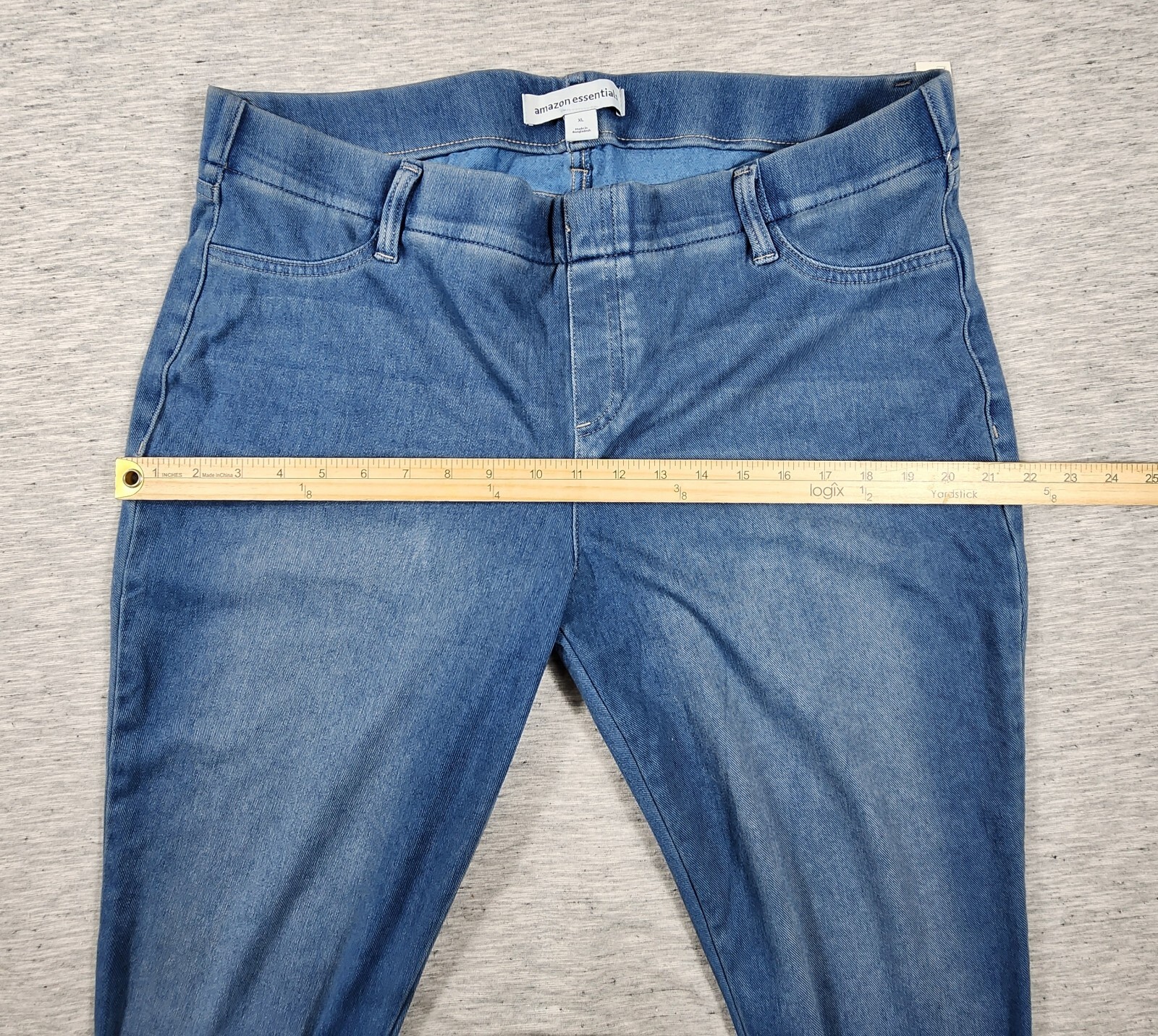 Pull On Stretch Jeggings Skinny Leg Mid Waist Womens Size XL Light Wash