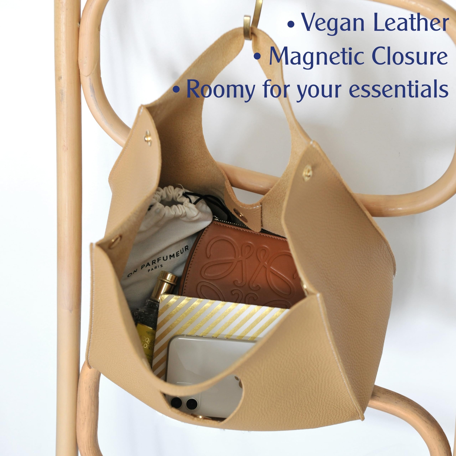 Minimalist Style Soft Pu Leather Handbag Clutch Small Tote Handbag Purse (Nude)