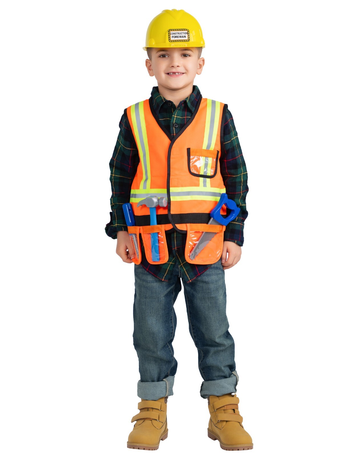 Dress Up America Construction Worker Costume Play Set for Kids