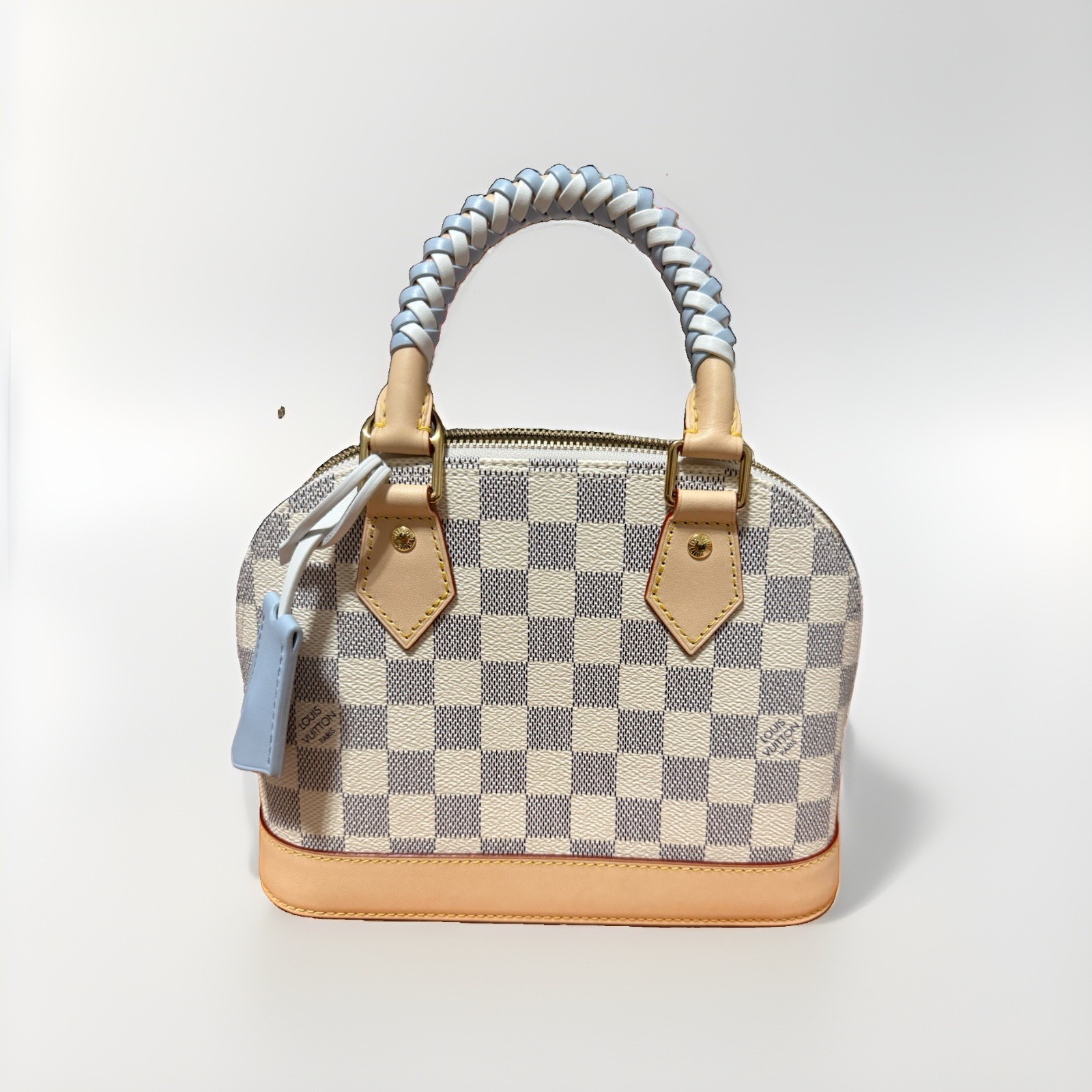 Louis Vuitton Alma BB Damier Azur Limited Edition Braided Handles NEW