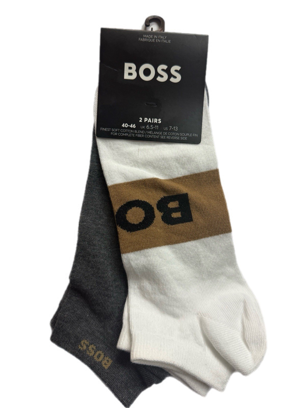 2 Pairs Hugo Boss Ankle Cut Socks Men’s Size (US: 7-13) New With Tags