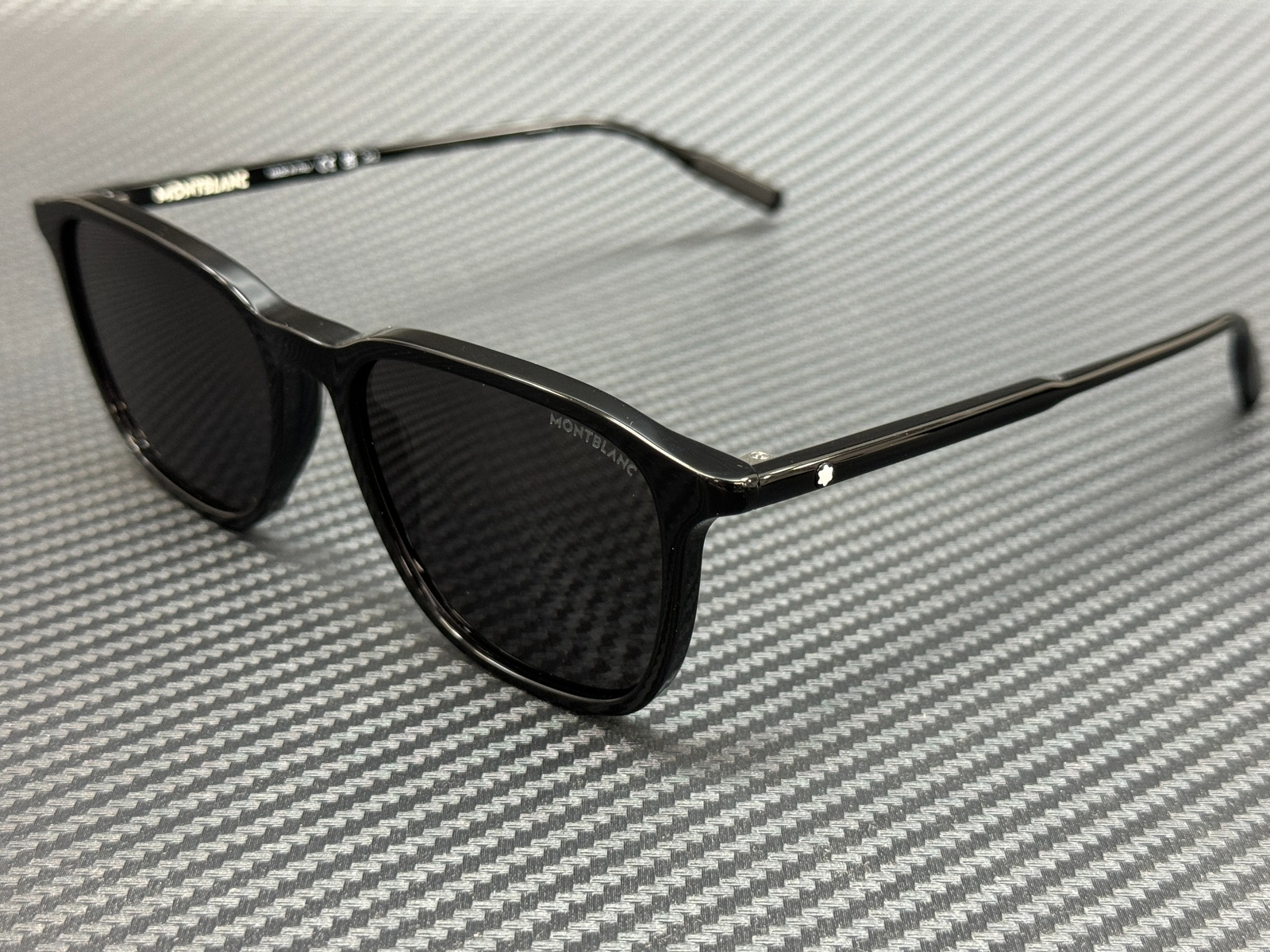 MONT BLANC MB0082S 001 Black Grey Men’s 53 mm Sunglasses