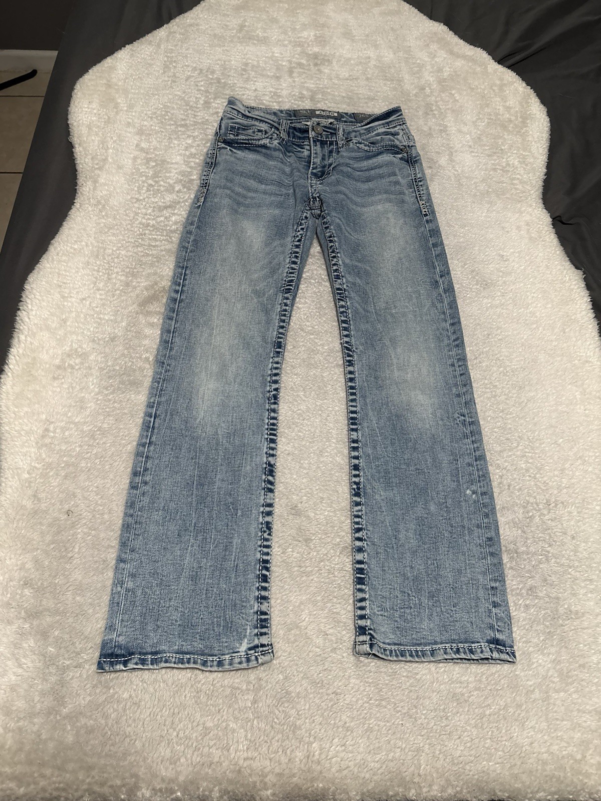 BKE Aiden Bootleg Mens Blue Denim Jeans Size 26S 26×28 Pants Stretch