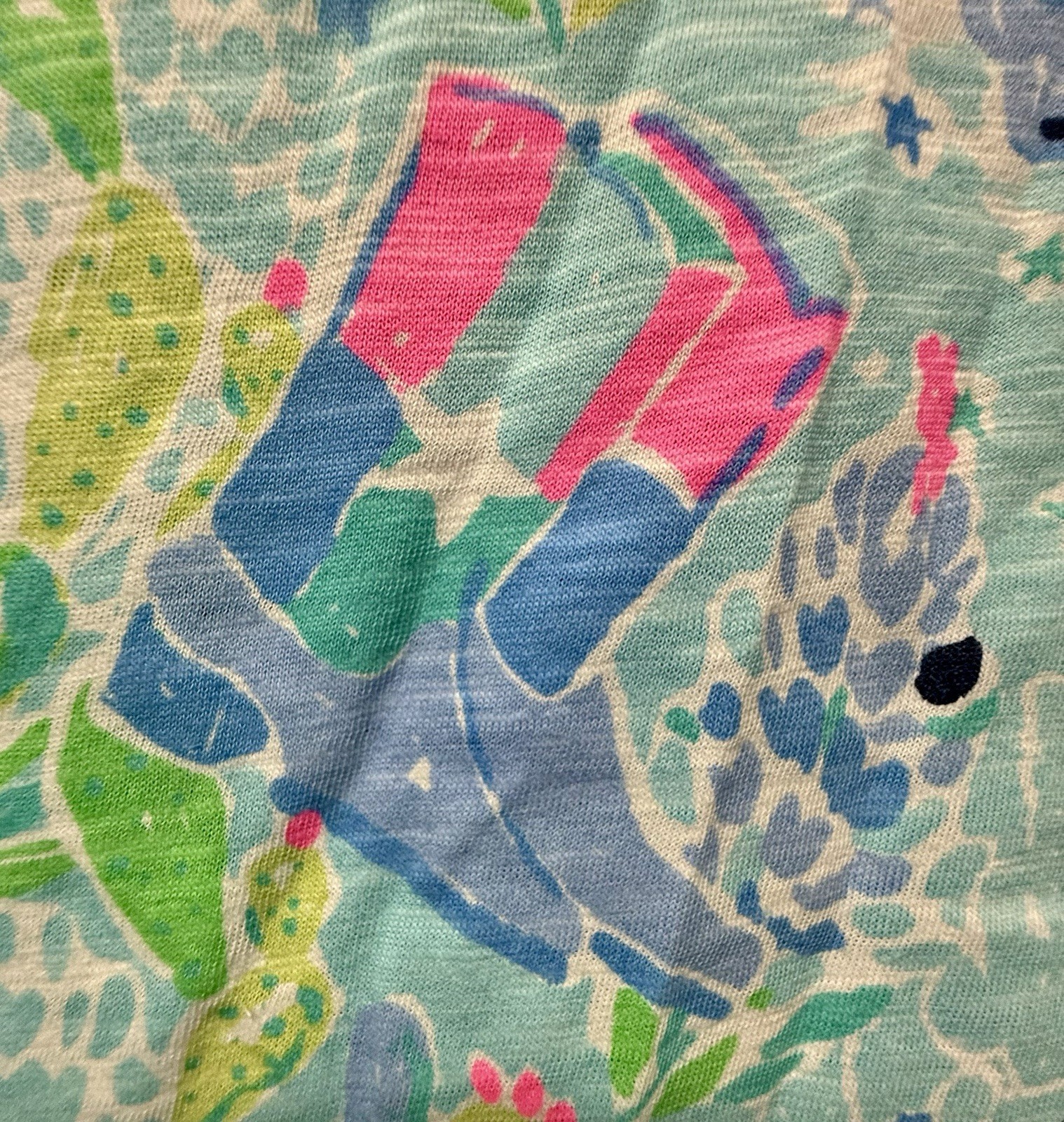 NWOT Lilly Pulitzer Etta V Neck Top L Lilly Loves Texas Destination Print
