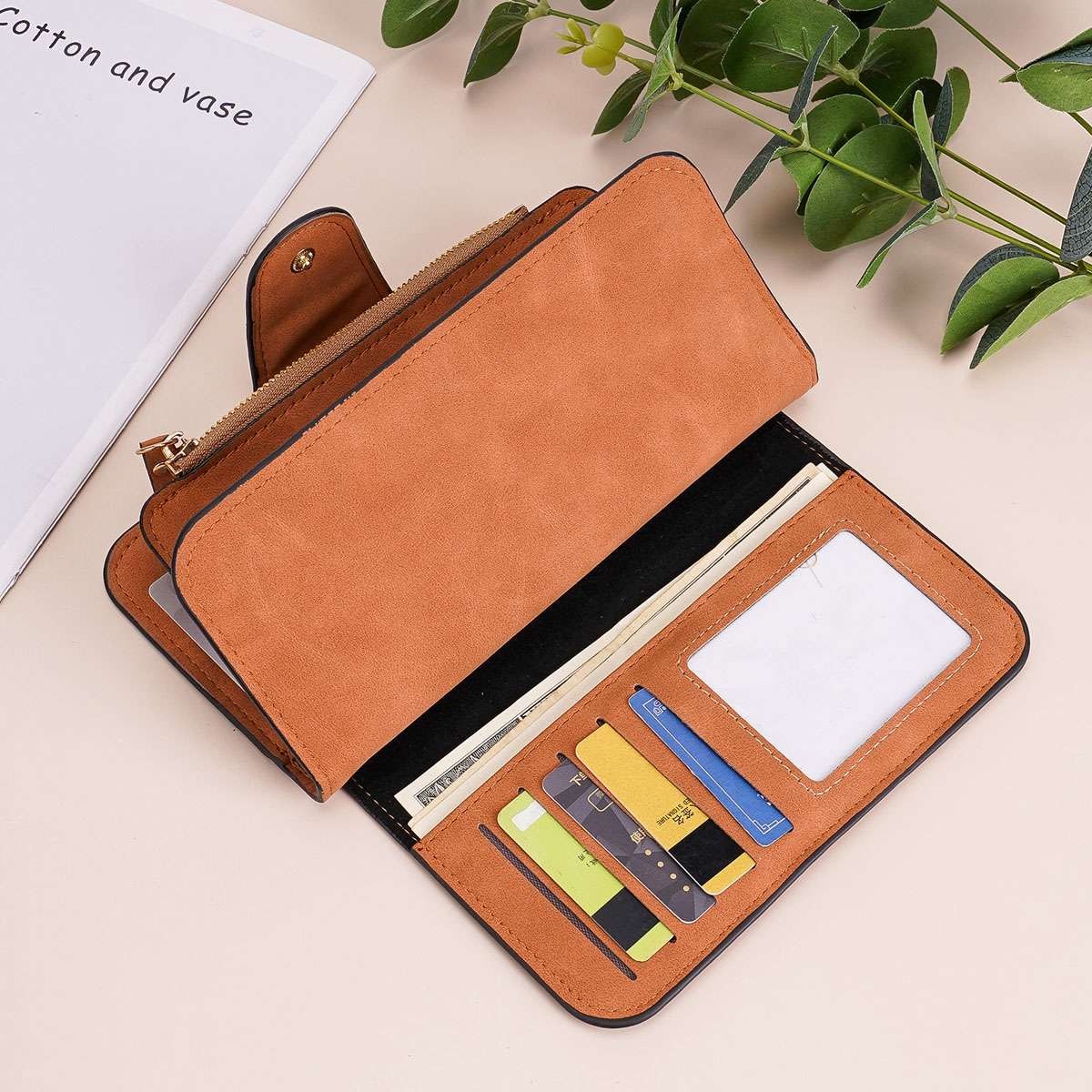 Large Capacity Women Leather Wallet Long Clutch Card Holder Purse Hasp Handbag