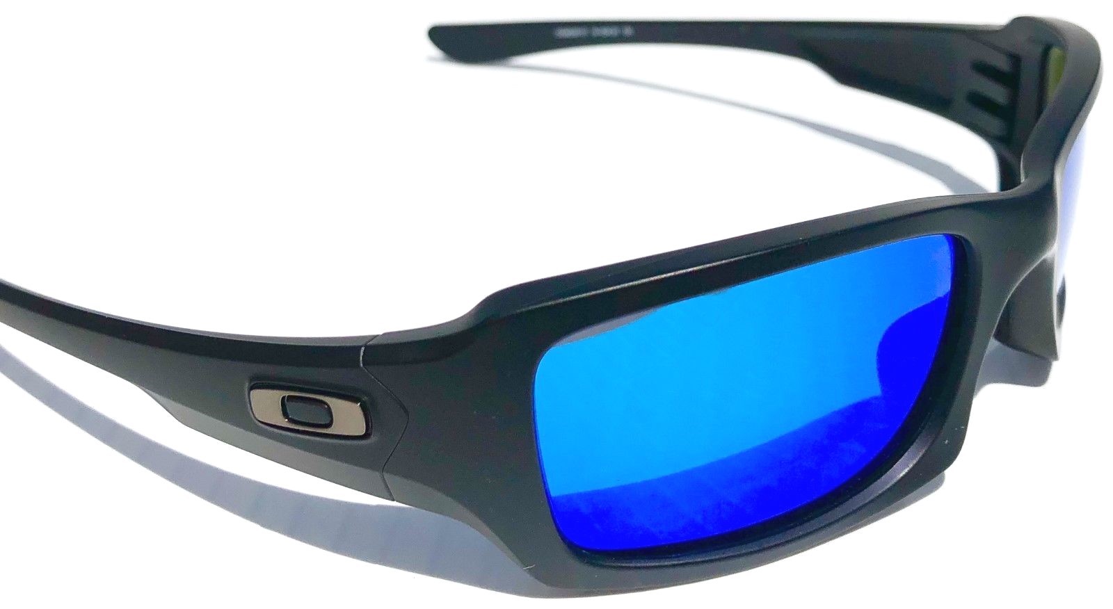 NEW Oakley FIVES Squared Matte Black w POLARIZED Galaxy BLUE Sunglass 9238