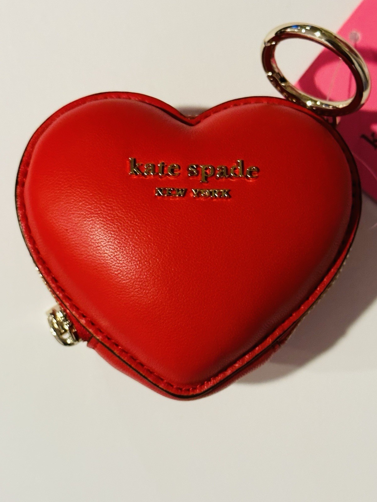 NWT! Kate Spade Smooth Leather 3D Puffy Heart Coin Purse