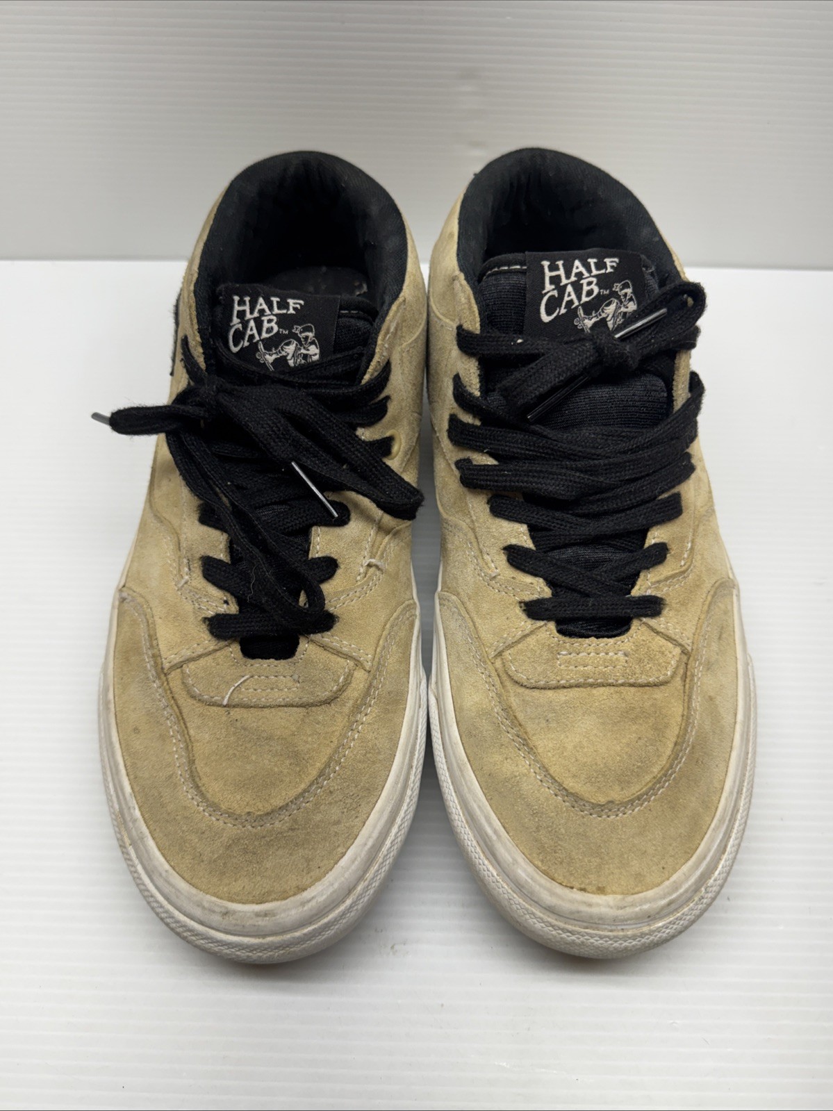 Vans Skate Half Cab 93 Taupe Tan White Men’s size 8 ah spit baker