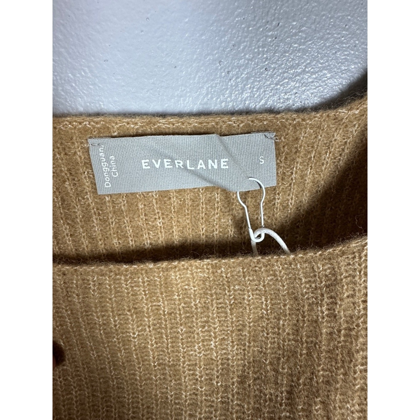 Everlane The Cozy Stretch Cropped Tank Wool Blend Camel Small NWT