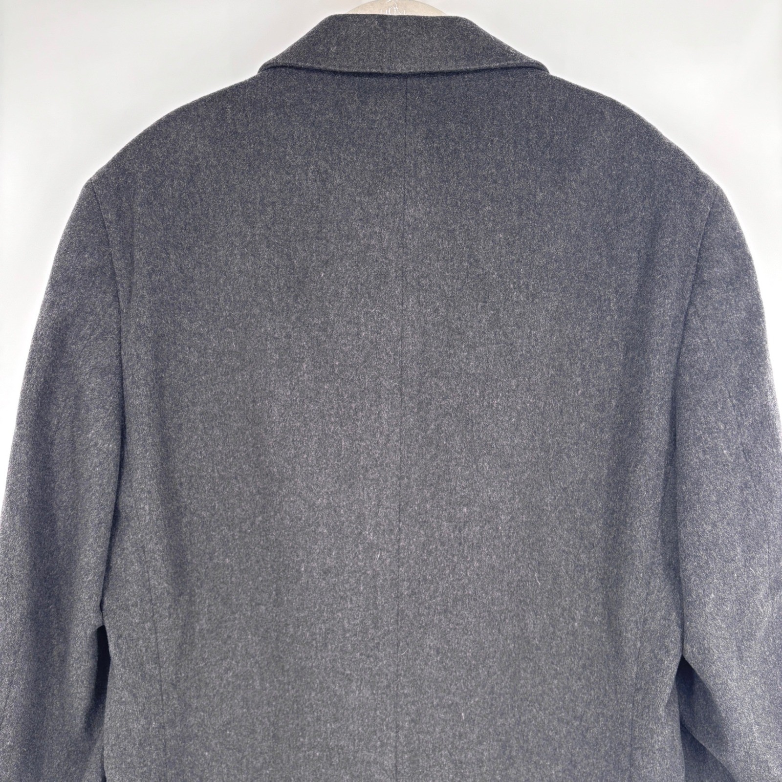 Ermenegildo Zegna Soft Wool Overcoat Charcoal Button Front Notched Collar IT 52
