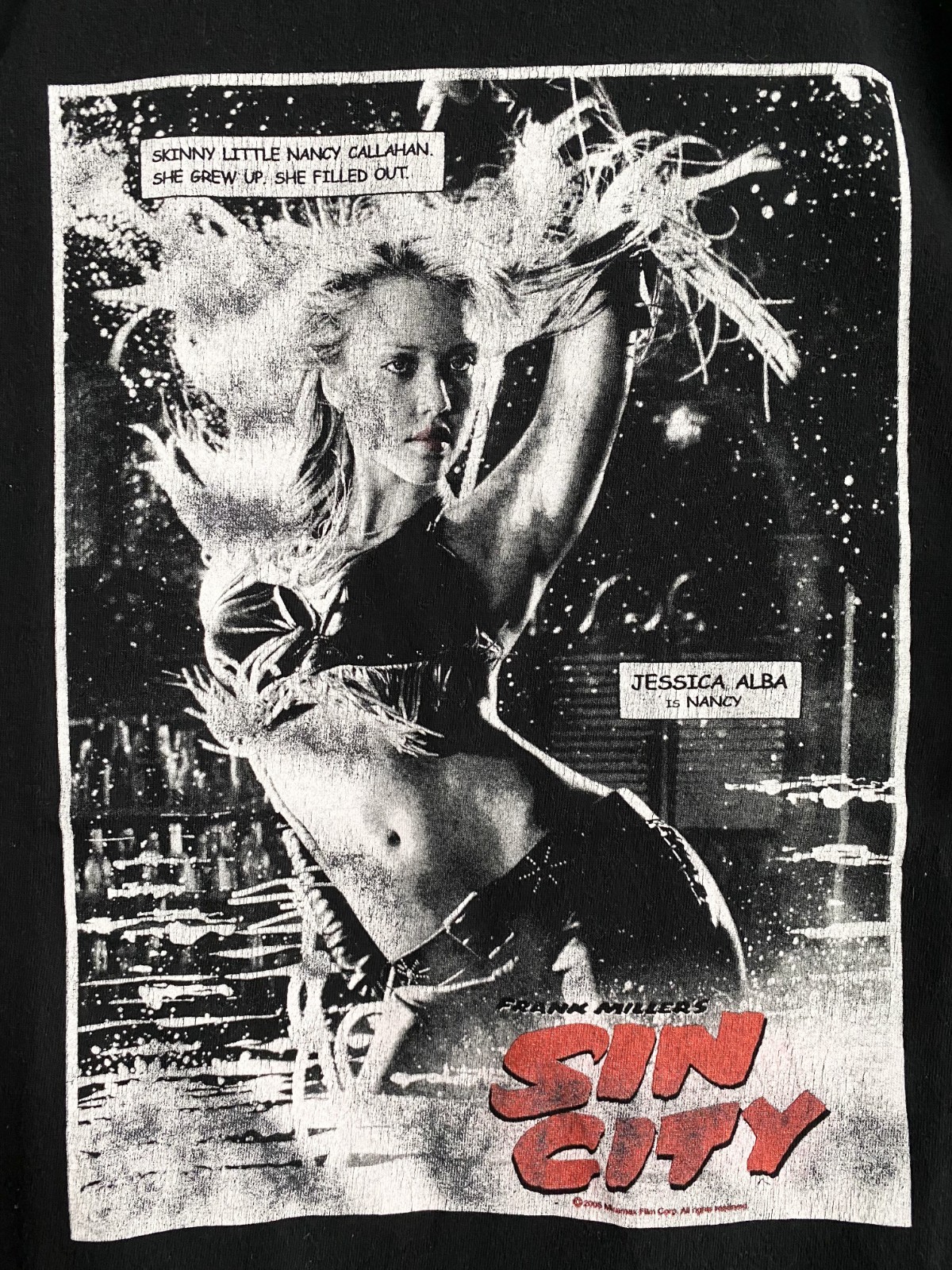Sin City DC Comic Movie Nancy Callahan Jessica Alba 2006 Vintage Anvil Shirt L
