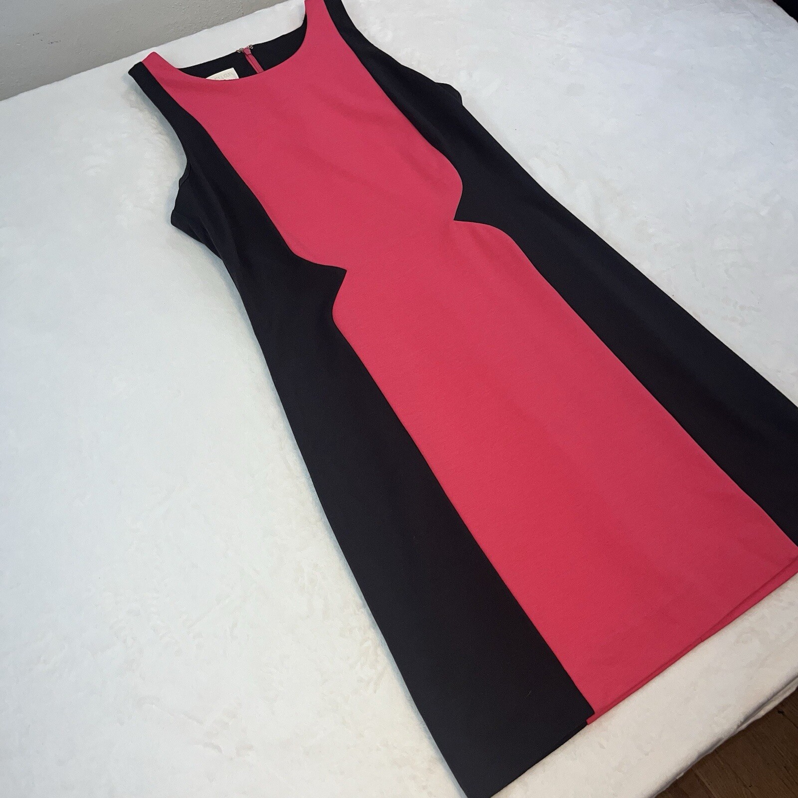 Britt Ryan Sheeth Dress Pink Gray Sleeveless Womans Sz 4 Body Contour Ponte Knit