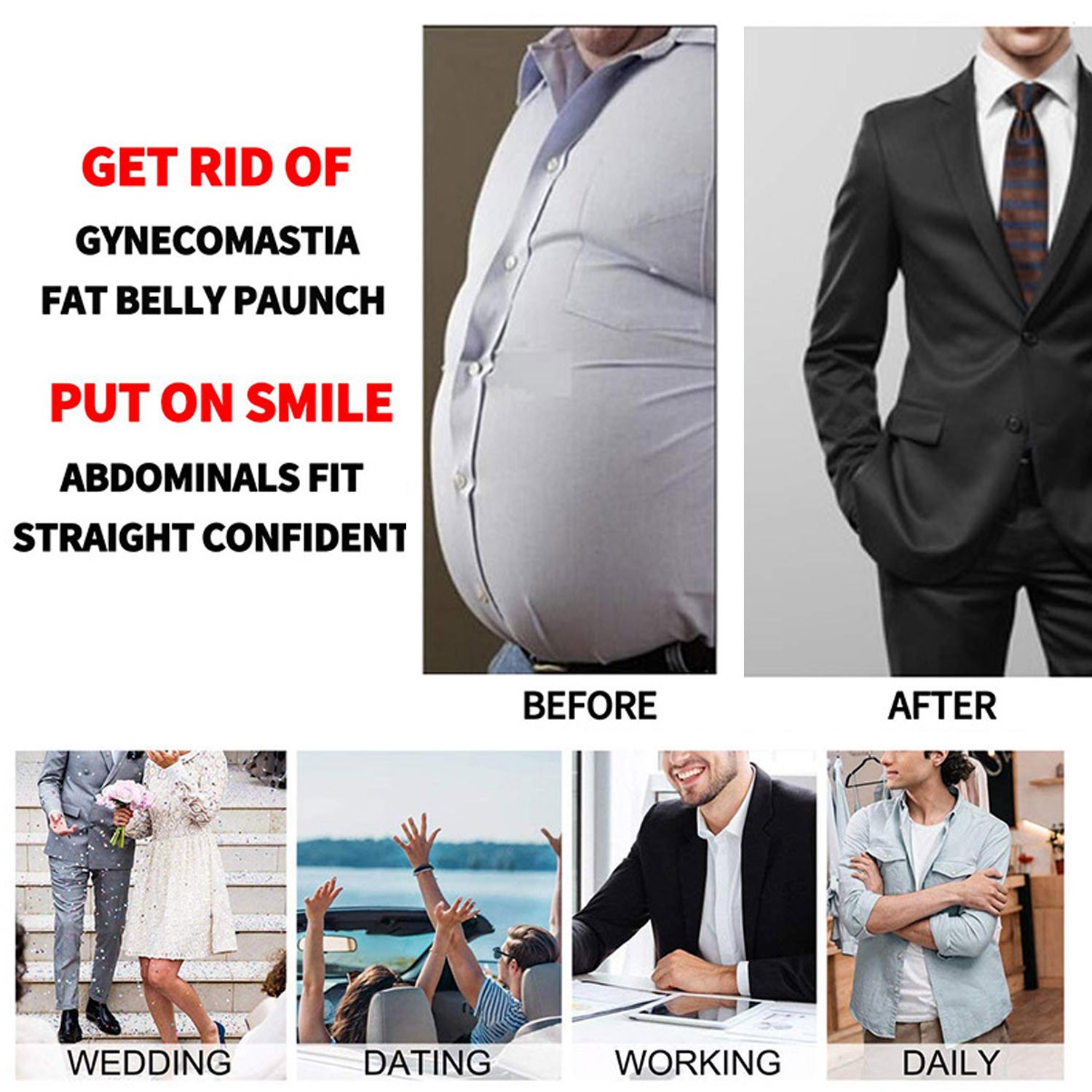 US Men Slimming Body Shaper Belly Chest Compression Vest Girdle Tank Top T-Shirt