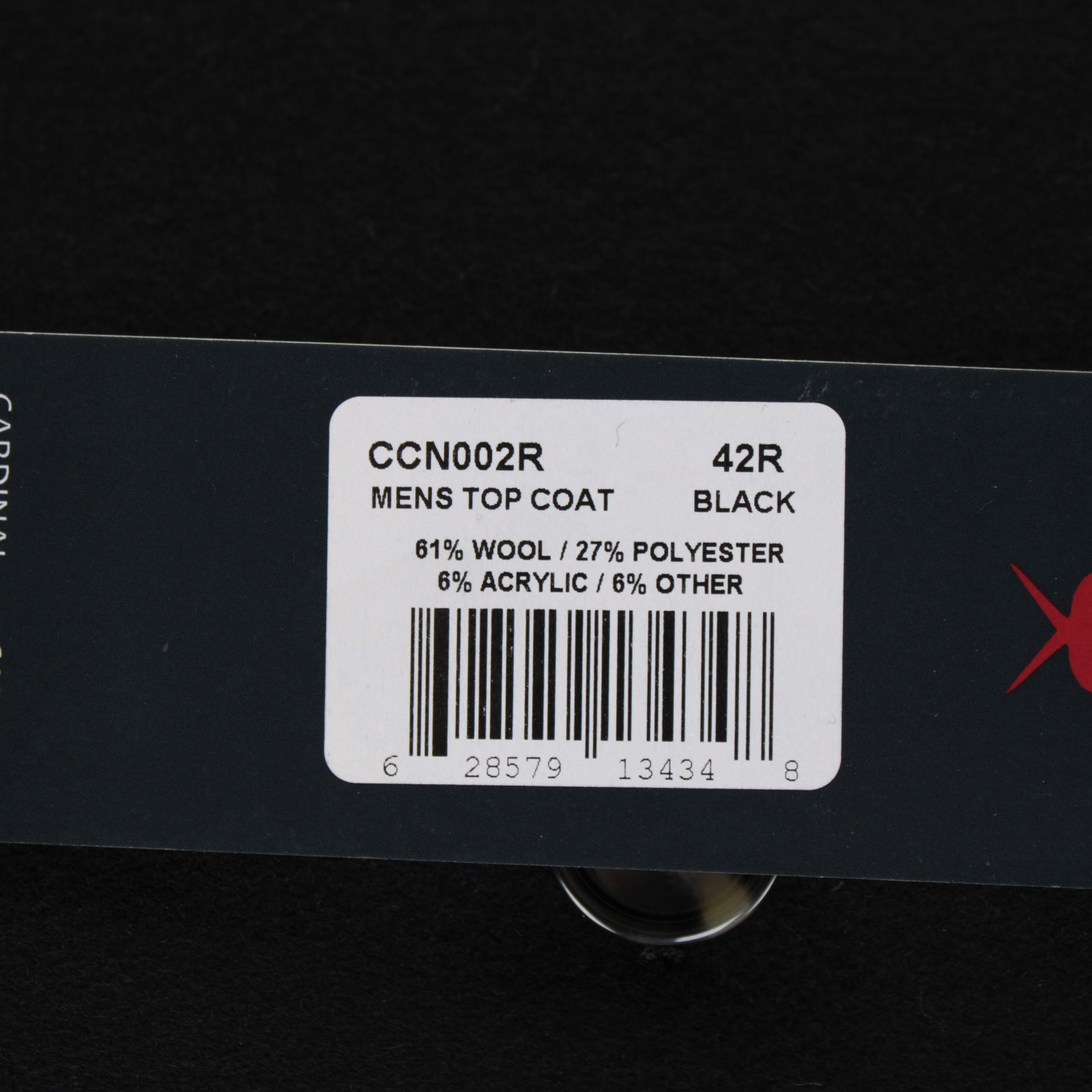 Cardinal of Canada NWT Wool Blend Top Coat Size 42R US In Solid Black