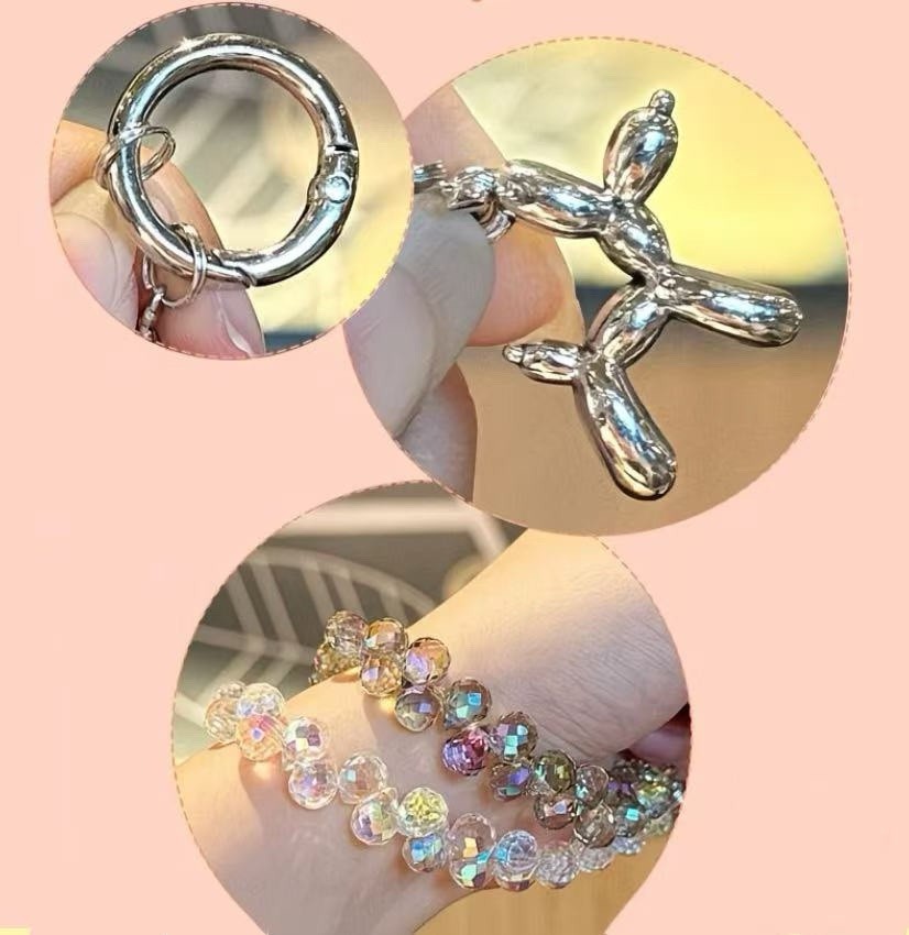 Crystal Glass Beaded Key Chain Cute Keychain Gift for Women Bag Charm