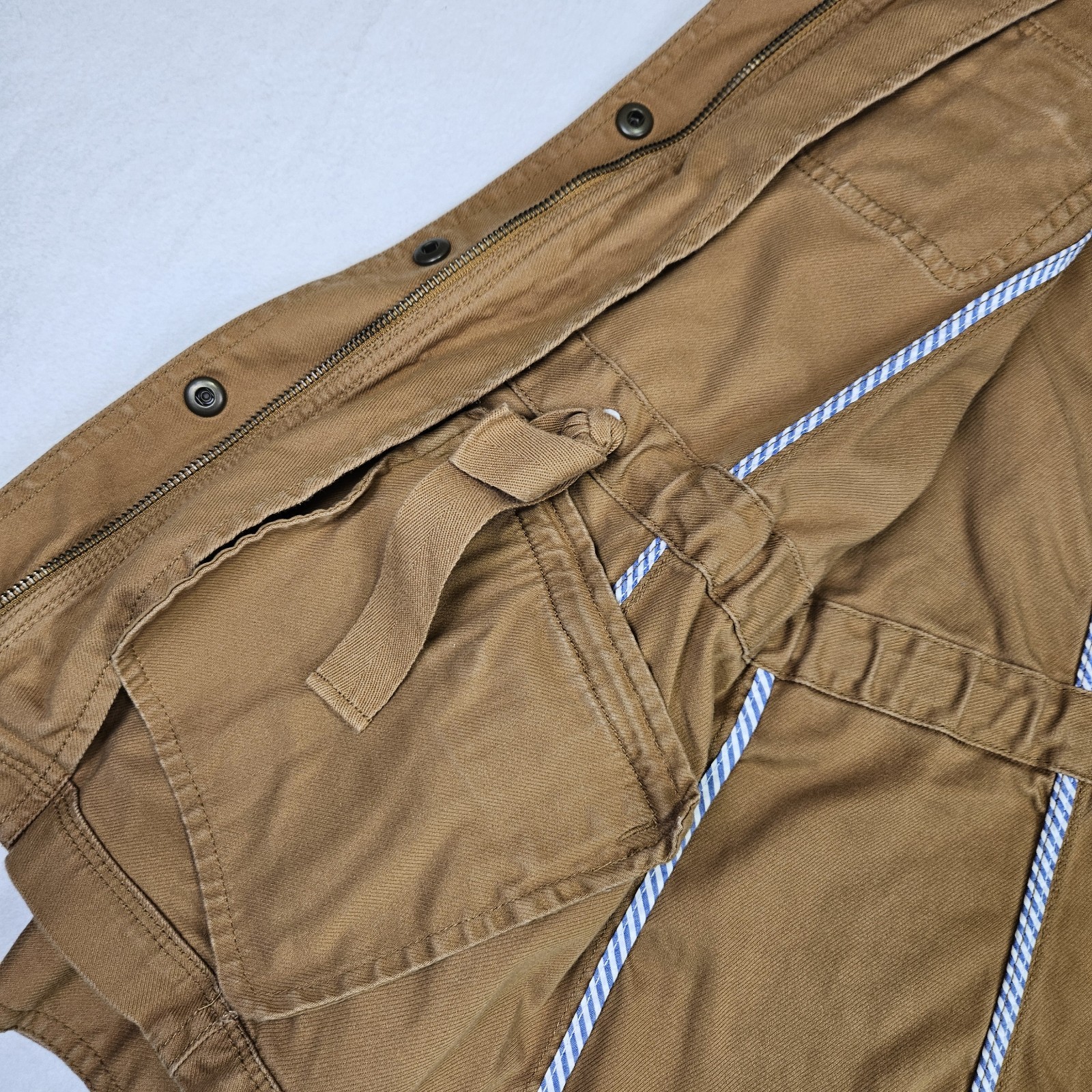 Talbots Safari Jacket Womans XS Camel Brown Twill Cotton Stretch Utility Outdoor
