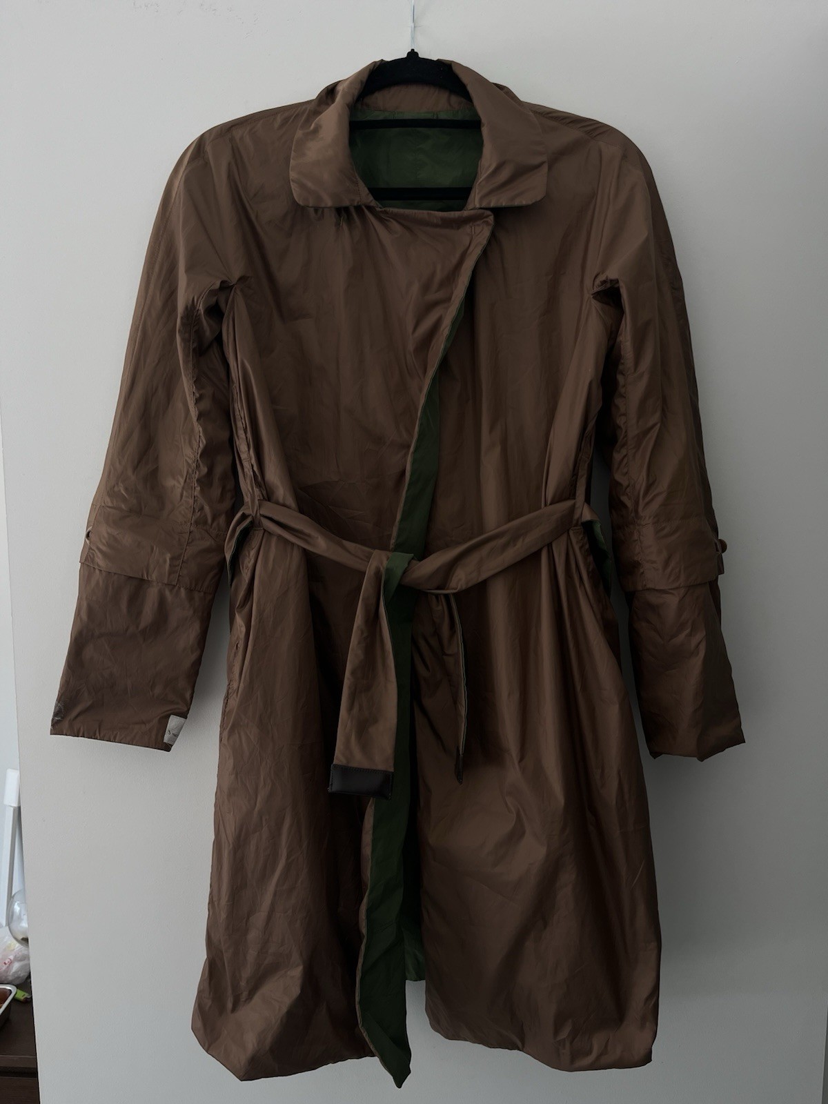 S Max Mara Reversible Trench Coat Green Brown IT36 / US4 Made in Italy jacket