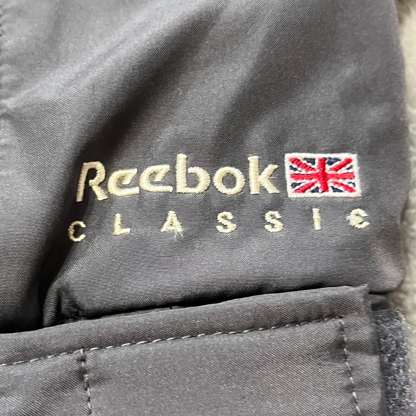Vintage Reebok Classic Jacket Mens Large Gray Hooded Logo Full Zip Outdoor 90s