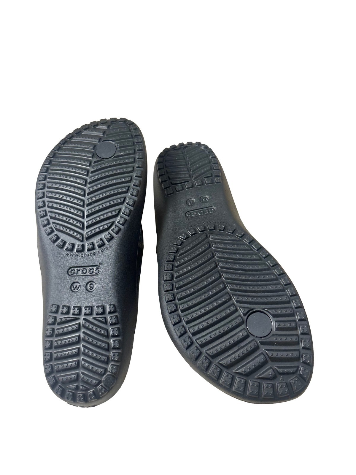 Crocs Kadee II Flip Flops Black Lightweight Comfort Sandals Womens Sz W9 M7 NWT