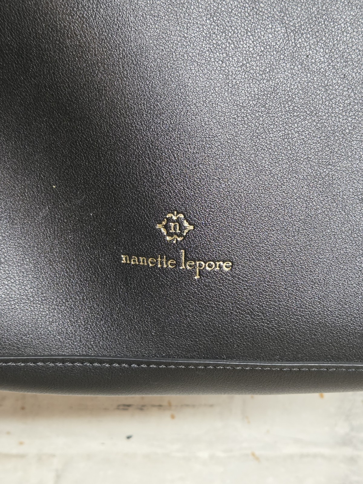 Nanette Lepore Black PU Leather Shoulder Bag With Clip On Wallet