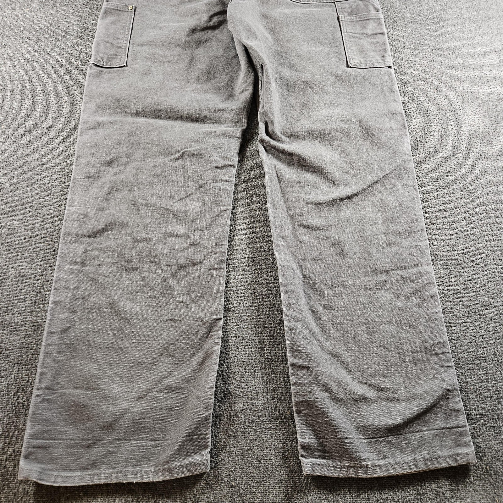 Carhartt Pants Mens 36×34 Gray Canvas Double Knee Carpenter B01 GVL Made USA