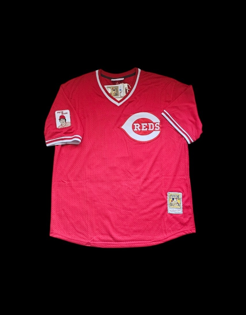Pete Rose Jersey Cincinnati Reds Mens Pullover Red Throwback Stitched NEW SALE!