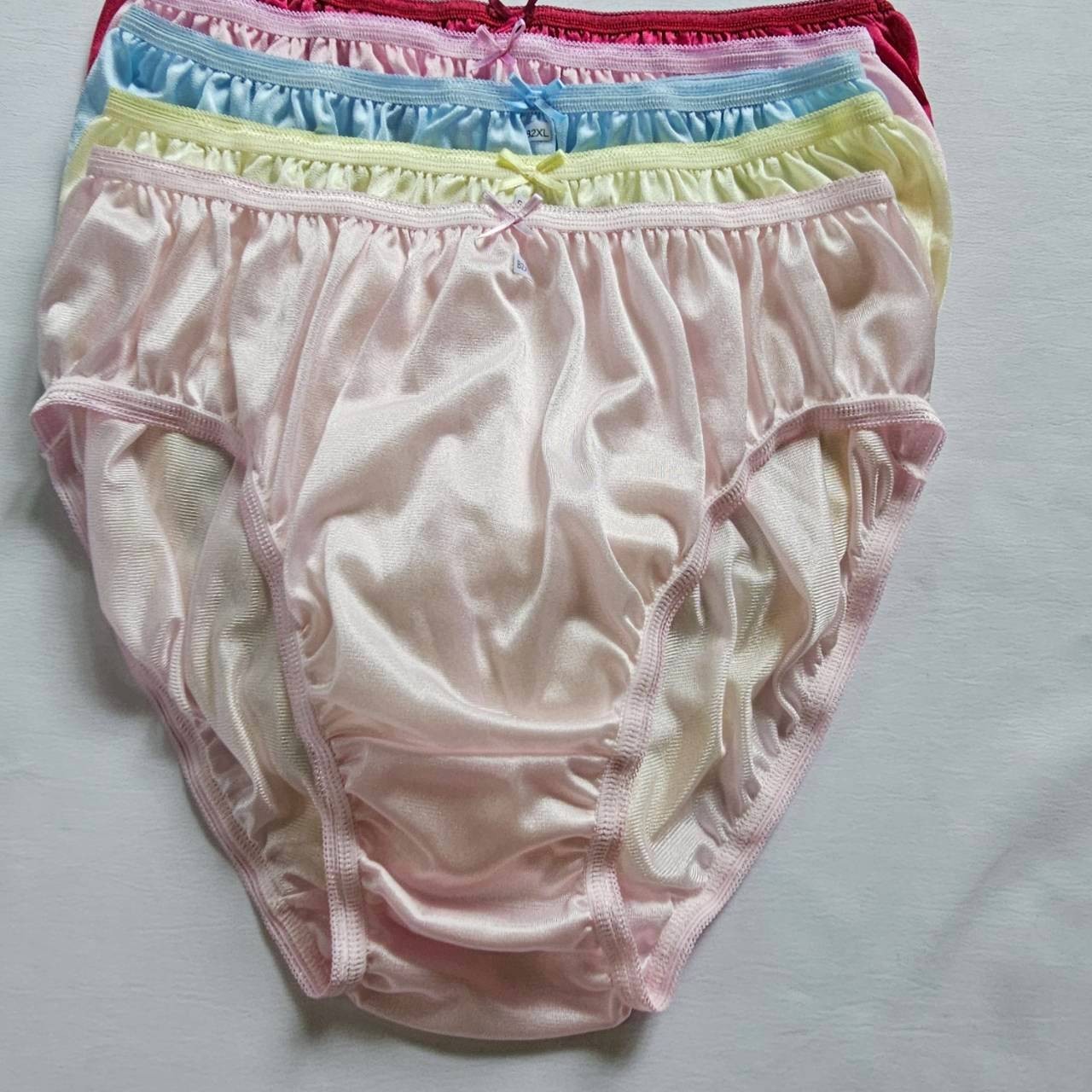 12 Plus Underwear Mid-Waist Panties Women Mens Briefs Nylon Silky Soft /2XL/Mix