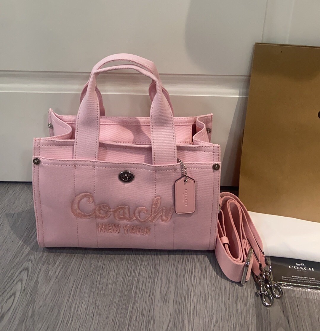 COACH Cargo Tote Bag 26 Denim CBG46 Bag Free shipping