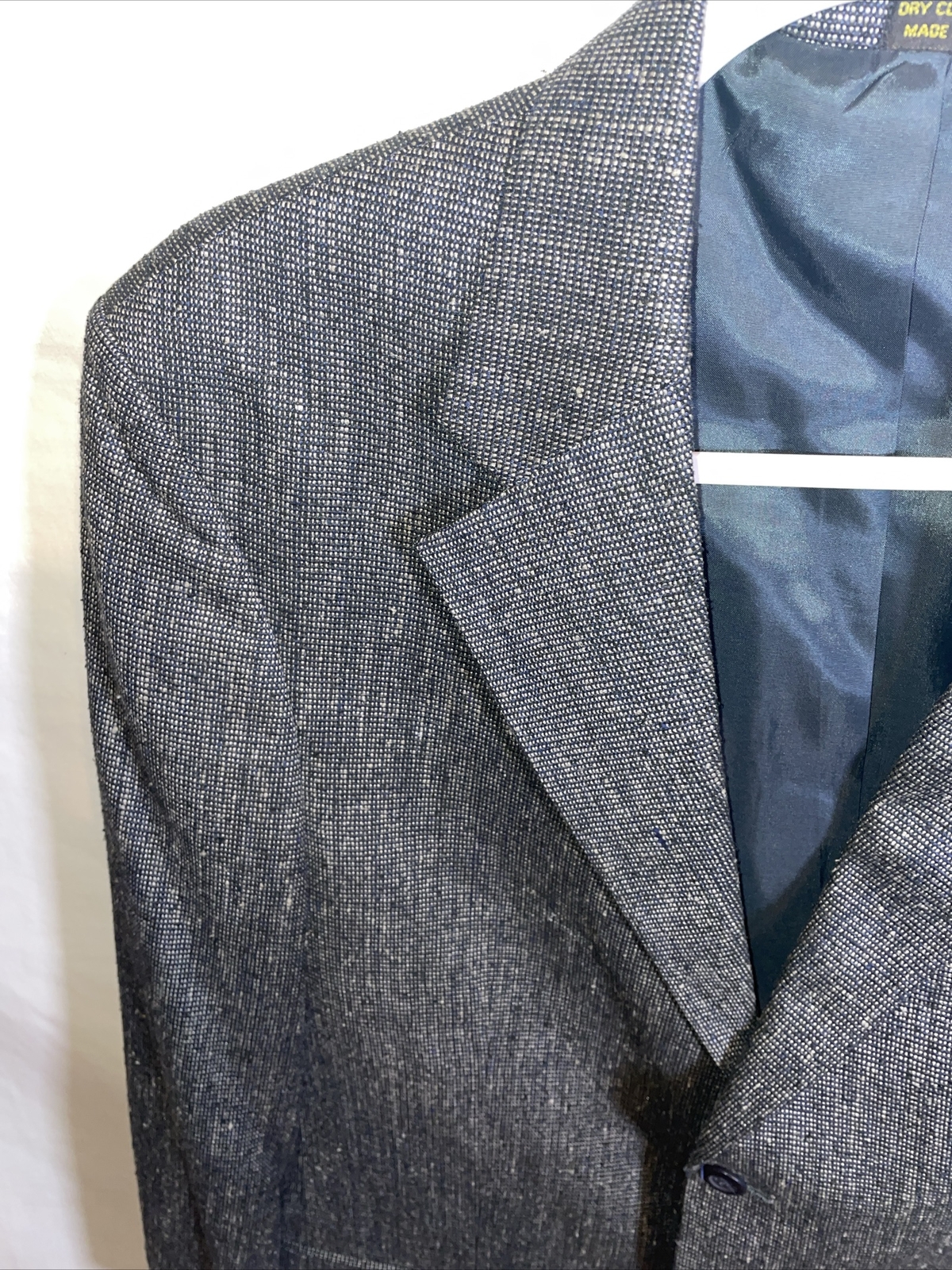 Deansgate Suit Jacket Mens Size 38R Gray 100% Silk Two Button Formal Business