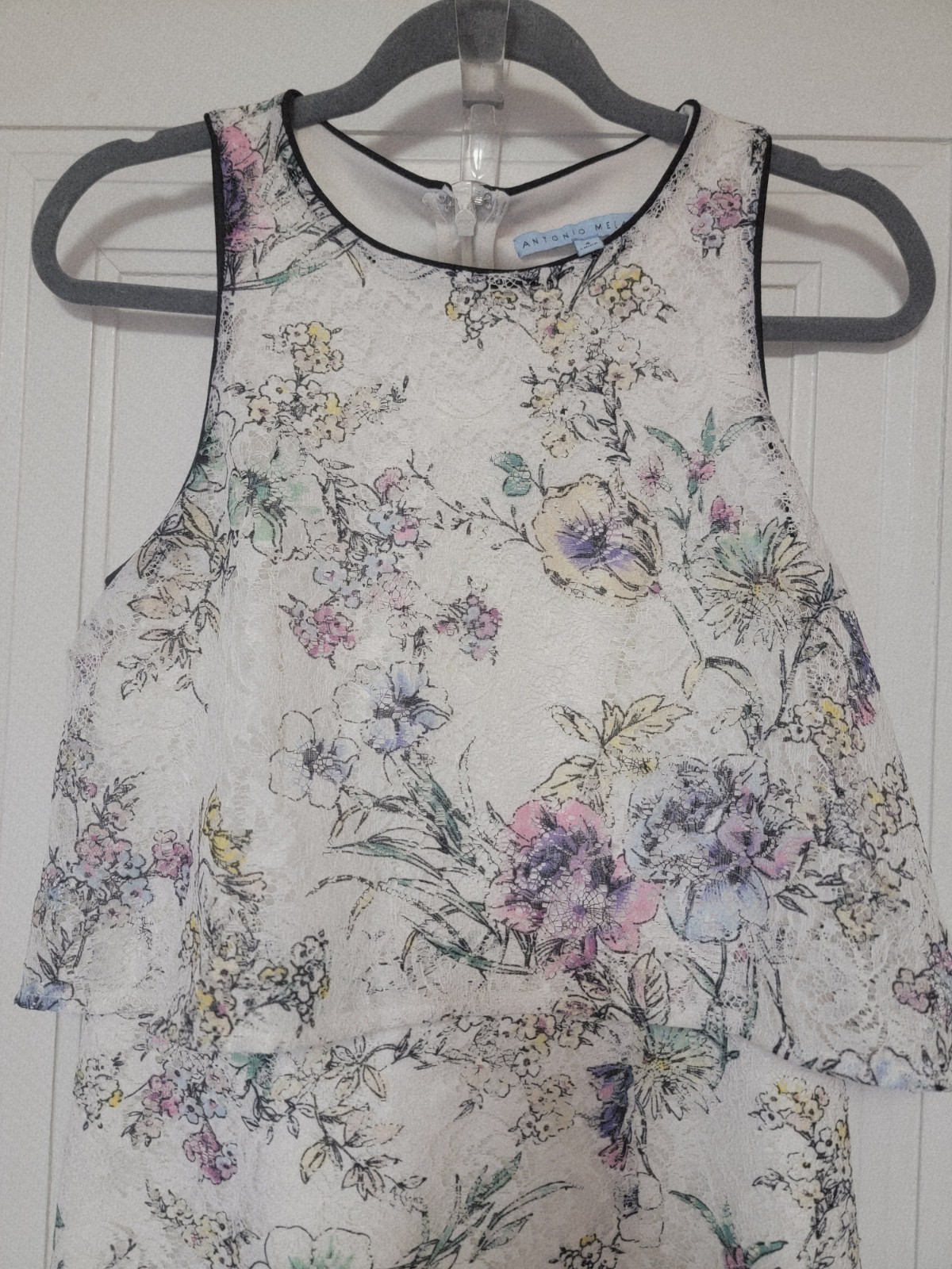 Antonio Melani Darla Lace Popover Dress Sleeveless Midi Zip Lined 4 Party
