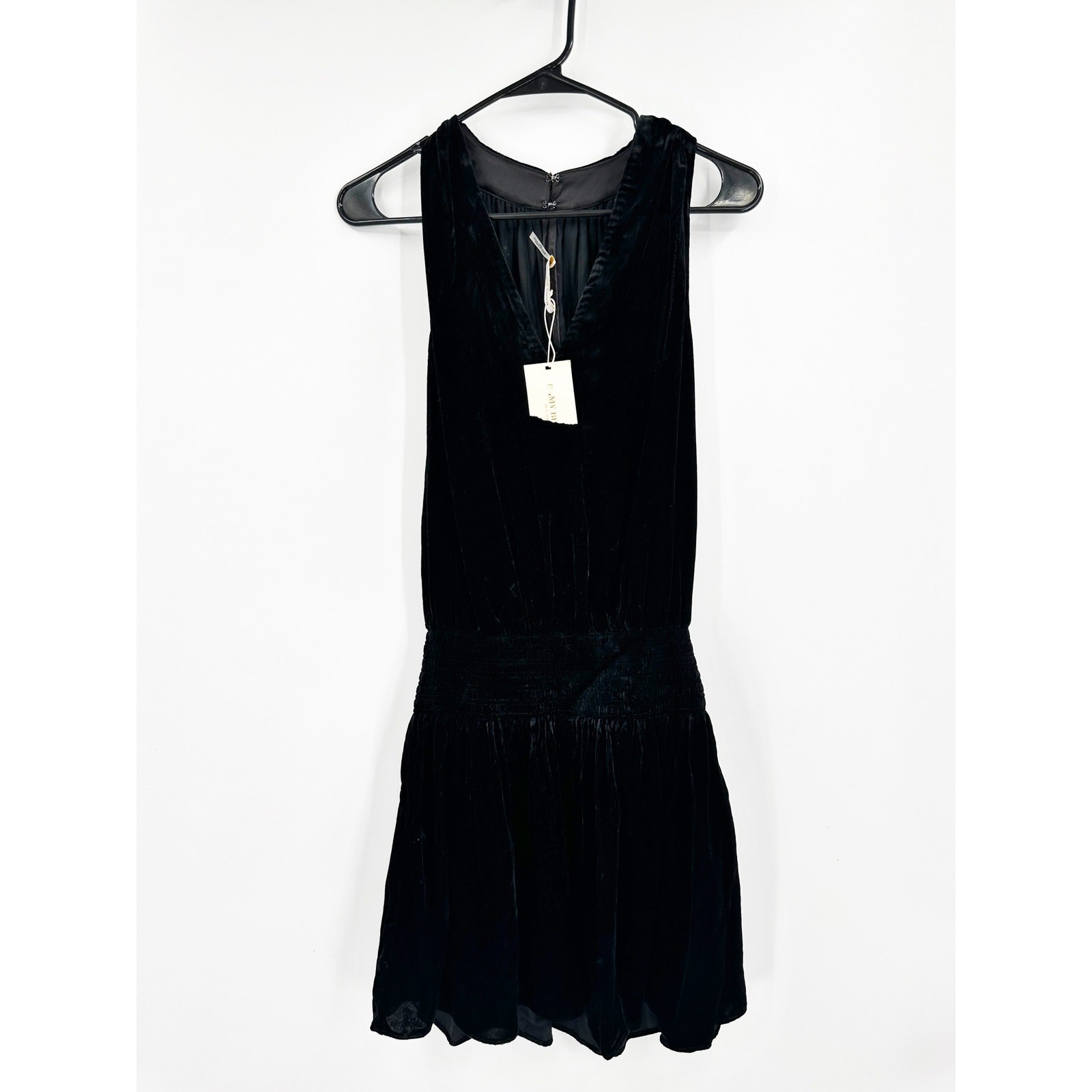 Ramy Brook Jerry Black Velvet Short Mini Dress