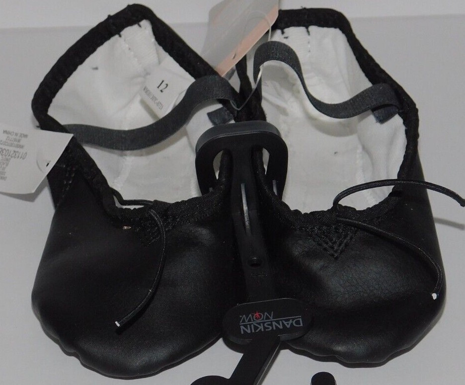 Black Ballet Shoes Danskin Size 10 11 12 Toddler Young Girls