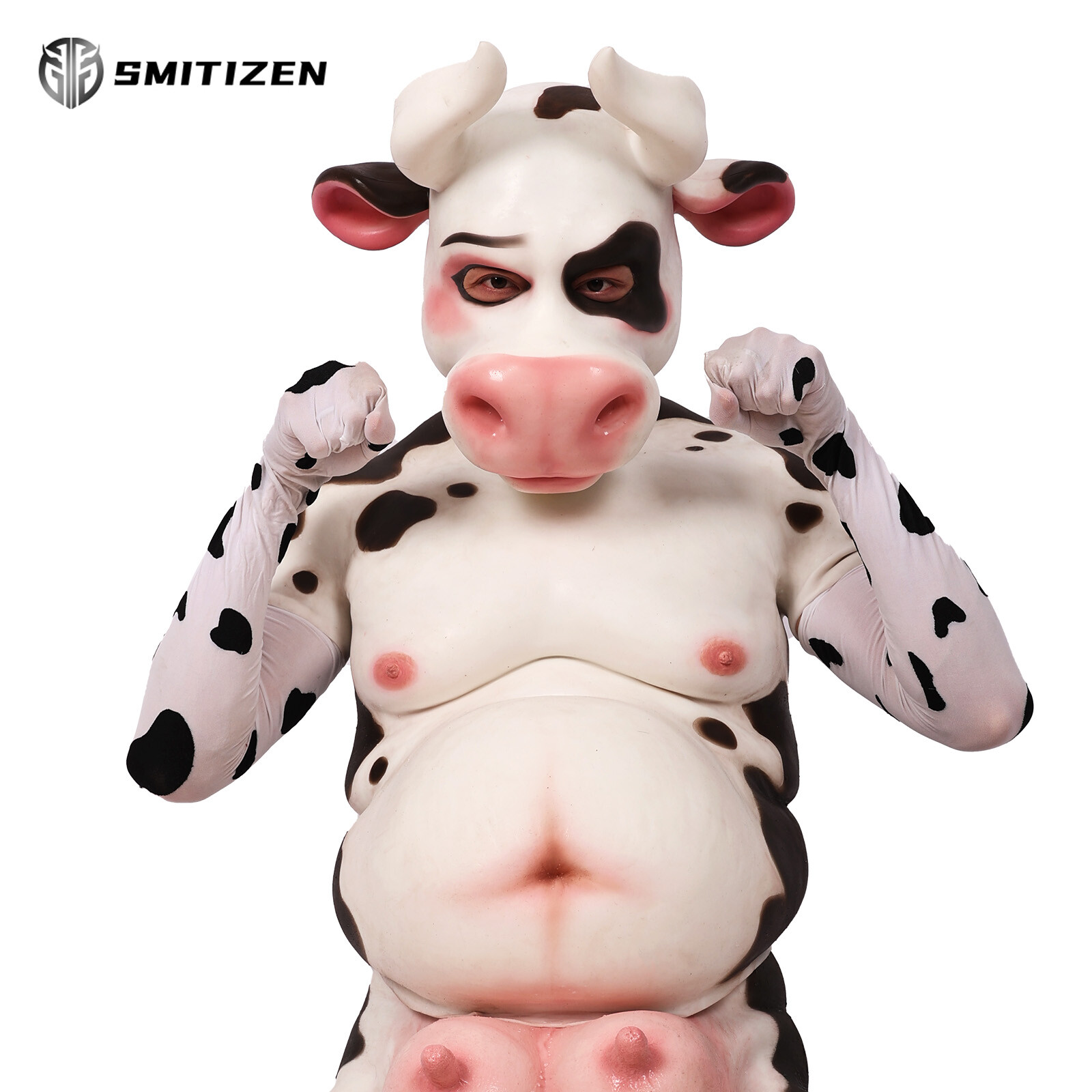 Smitizen Silicone Black-and-white Spots Cow Udders Fetish BDSM Cosplay Costumes