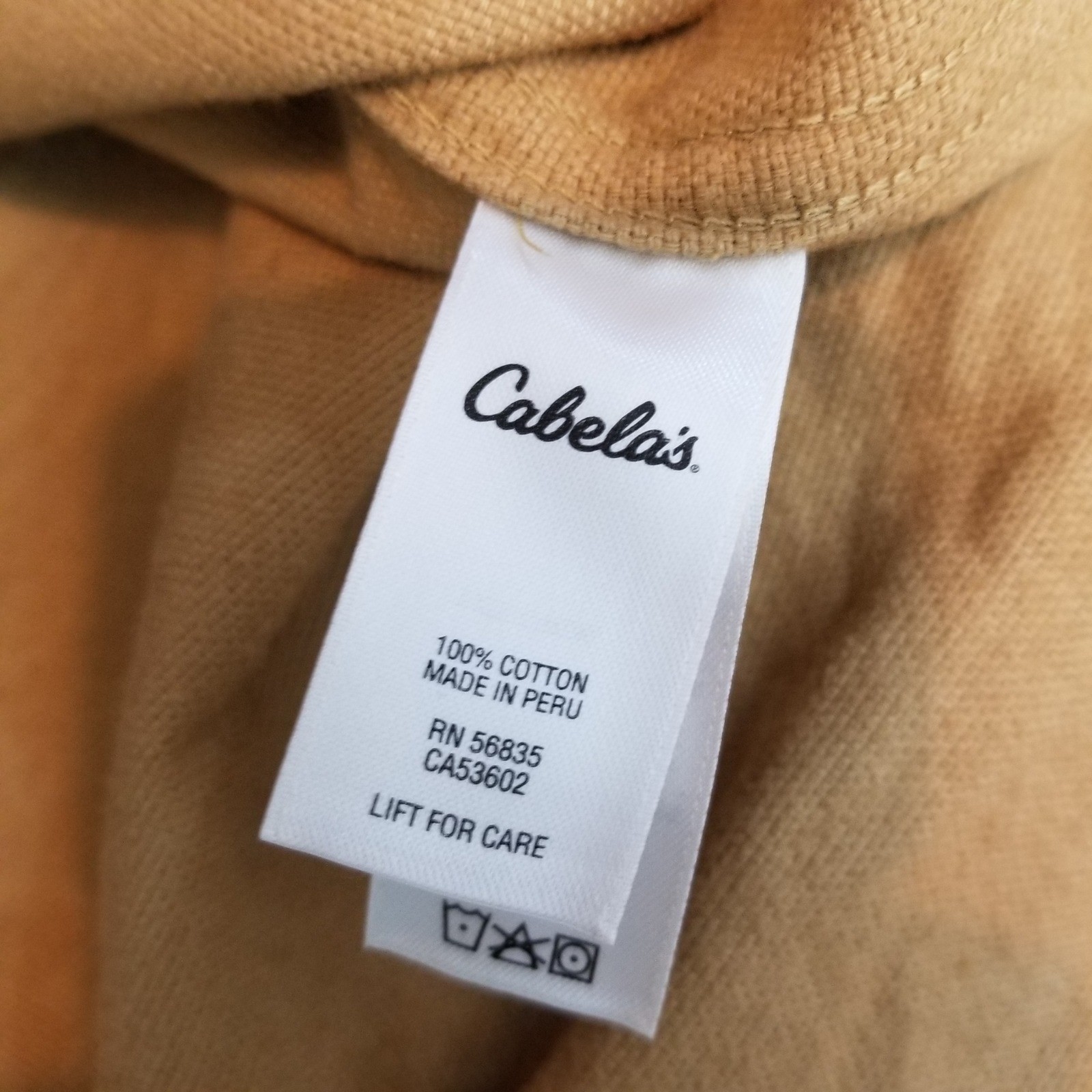 Cabelas Chamois Work Shirt Tan Cotton Long Sleeve Button Up Mens Large Tall