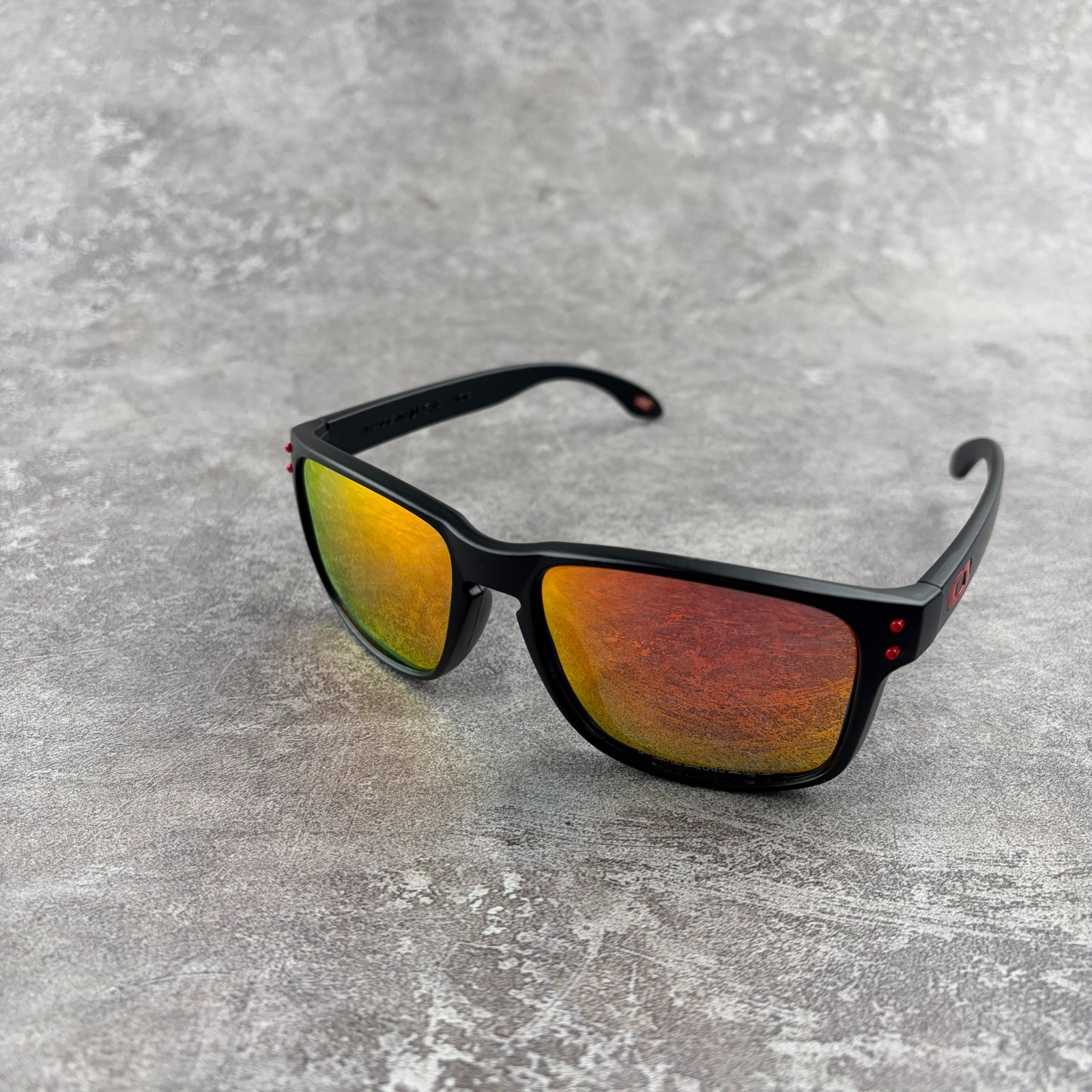 Oakley Holbrook Sunglasses Black Frame Orange Lens With Box, Case, & Accessories