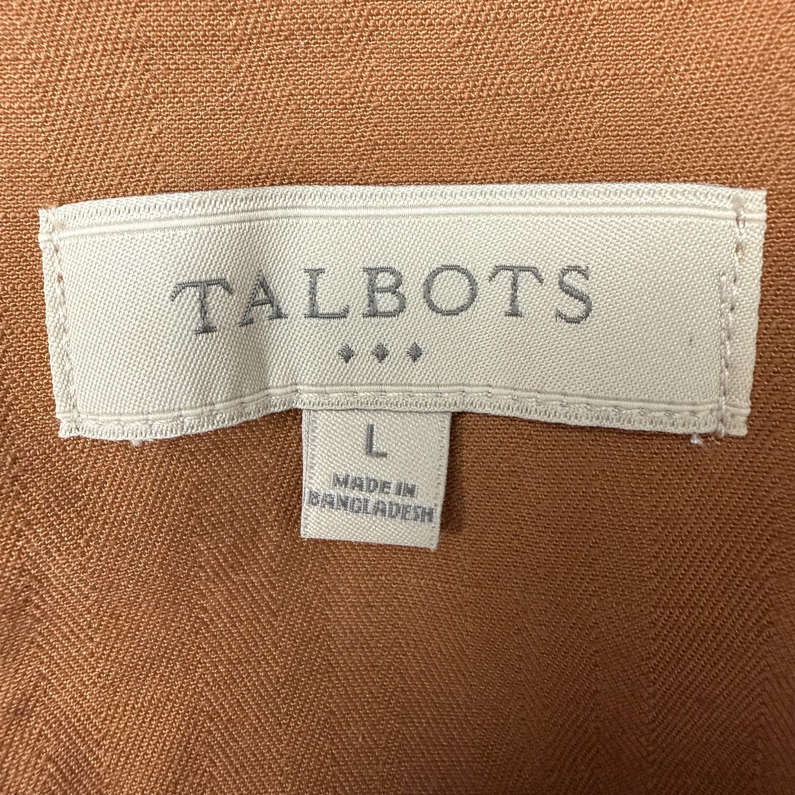 Talbots L Herringbone Twill Safari Utility Jacket Caramel Brown Field Coat