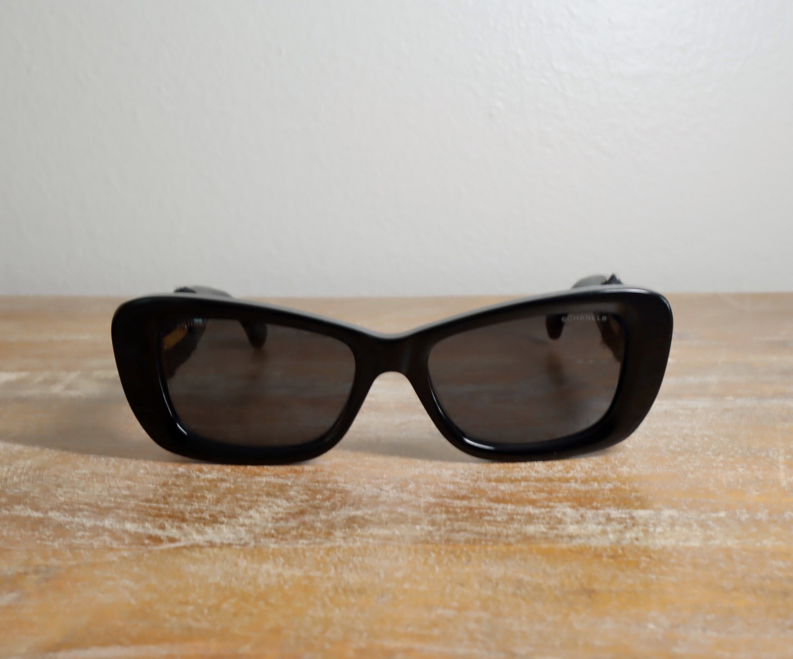 CHANEL CH5514 Rectangle Sunglasses 53mm Black/Gray Lens 100% UV